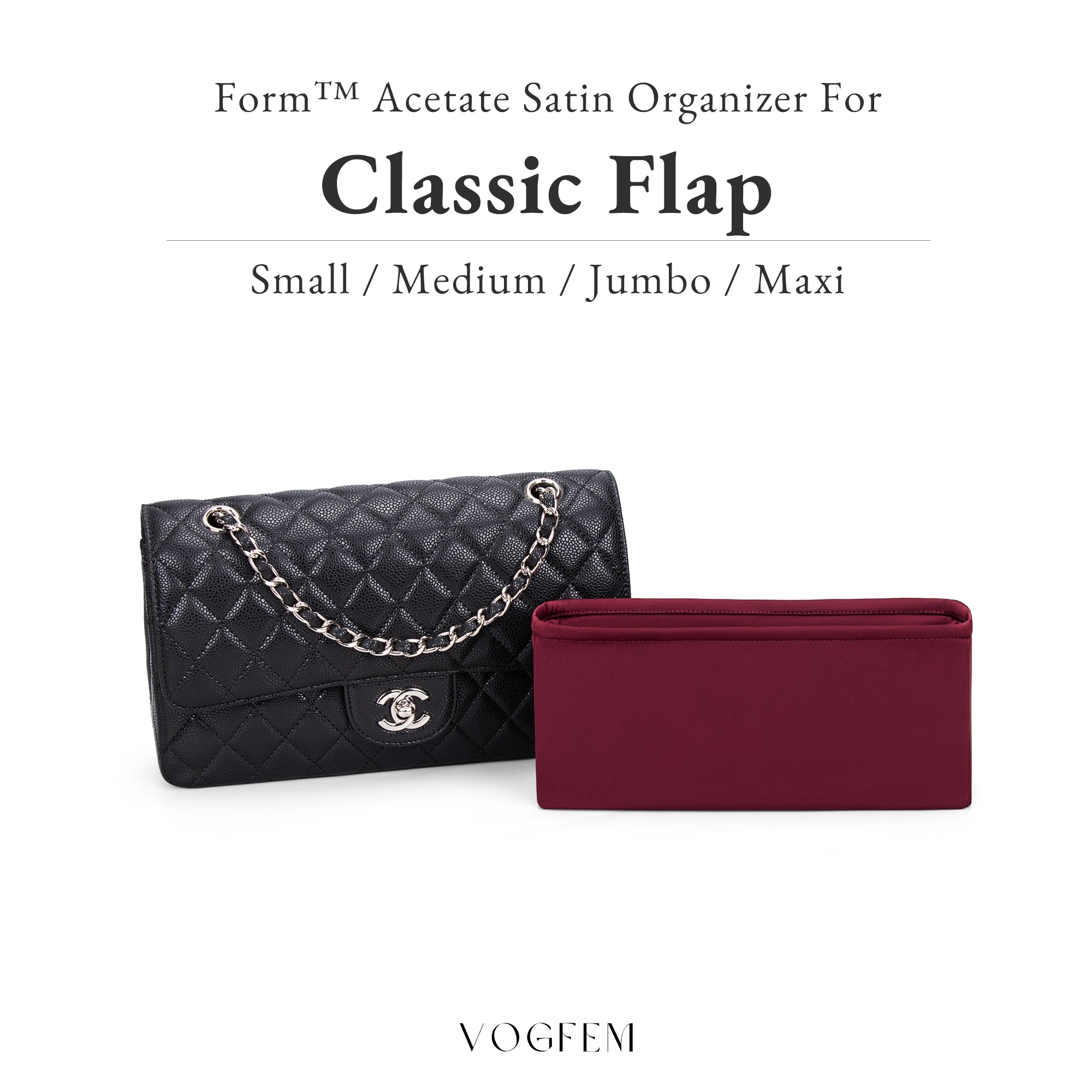 Form™ Acetate Satin Organizer for Chanel - Classic Flap