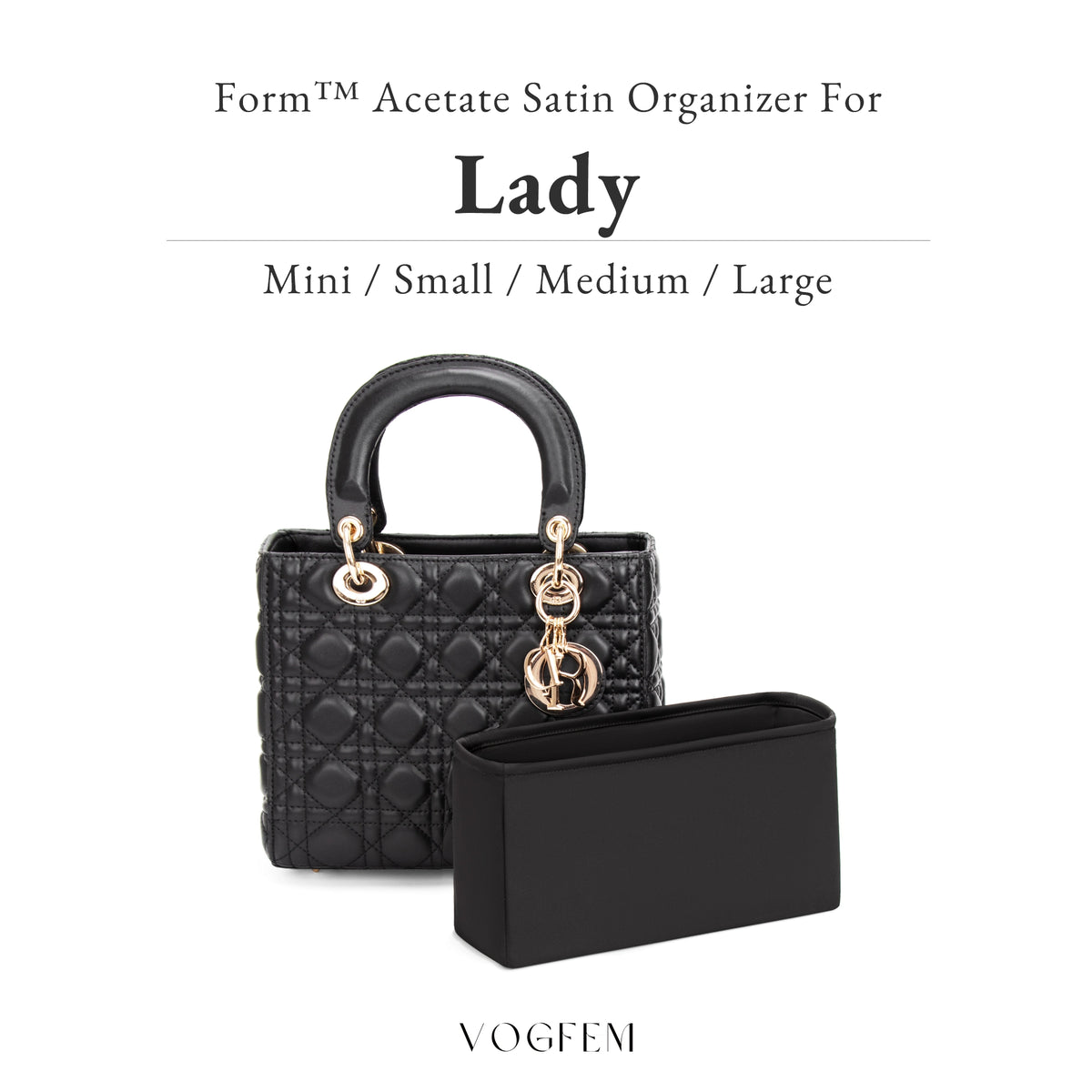 Form™ Acetate Satin Organizer for Dior - Lady Dior