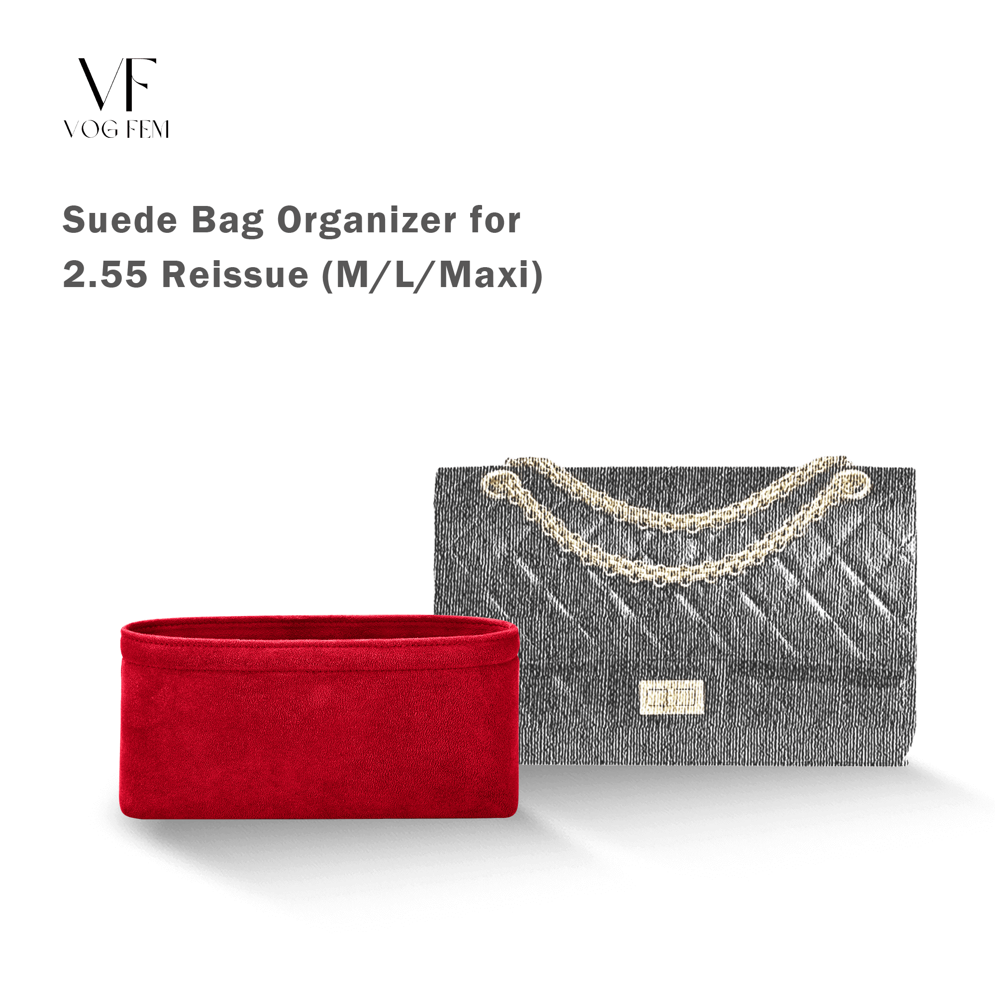 Suede Bag Organizer for Chanel - 2.55 Reissue - VogFem