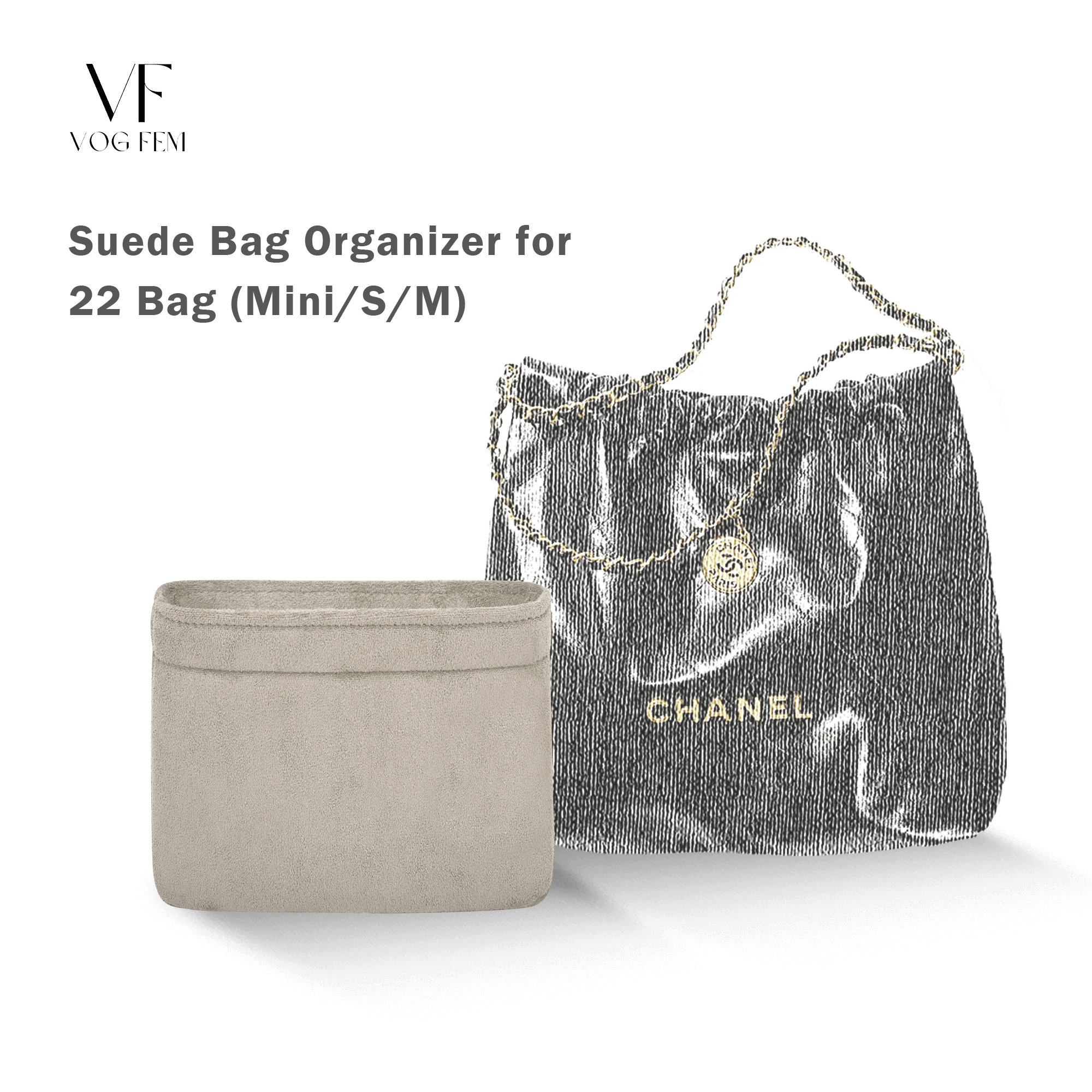 Suede Bag Organizer for Chanel - 22 Bag - VogFem