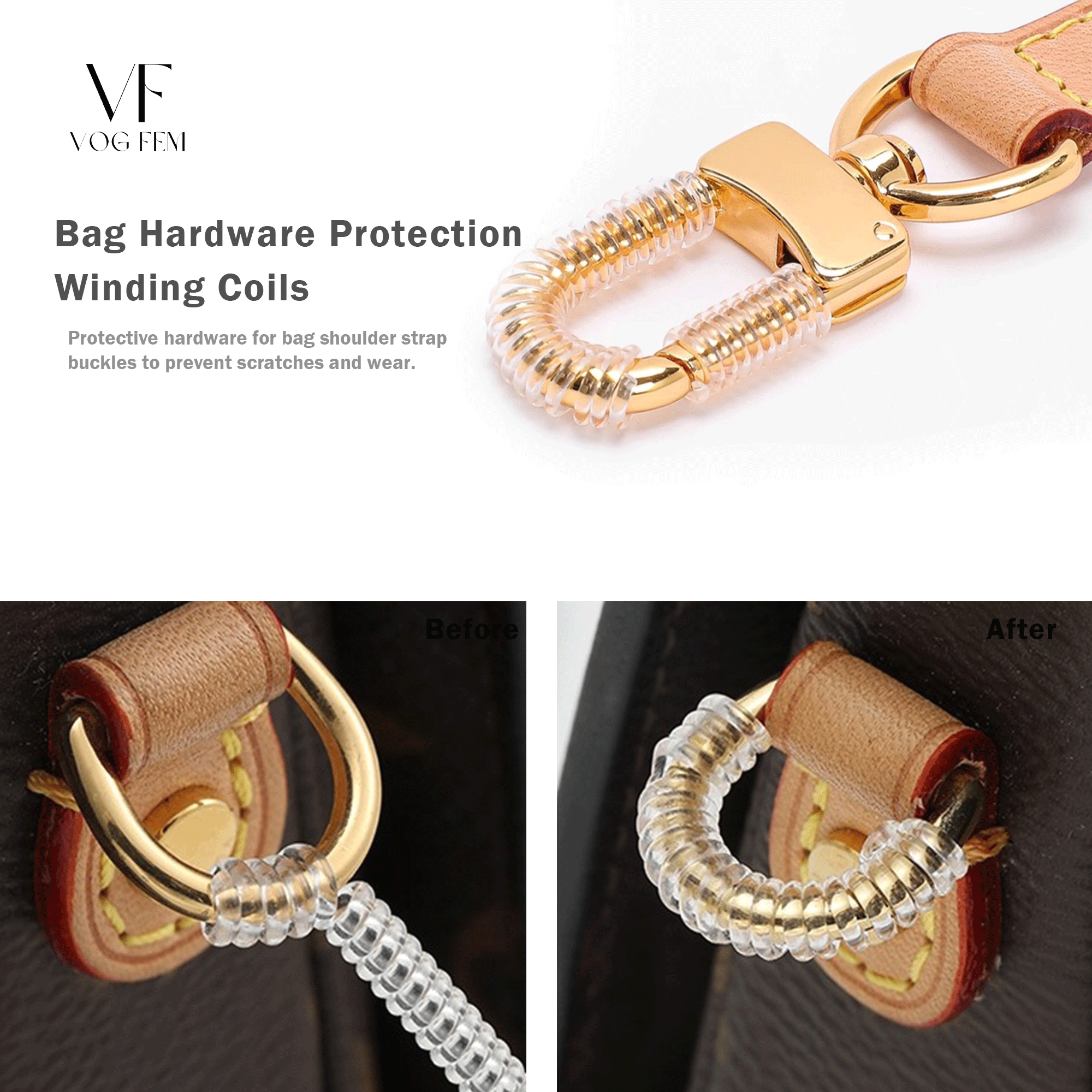 Bag Hardware Silicone Coiled Protector - Set of Two Protective Coil - VogFem