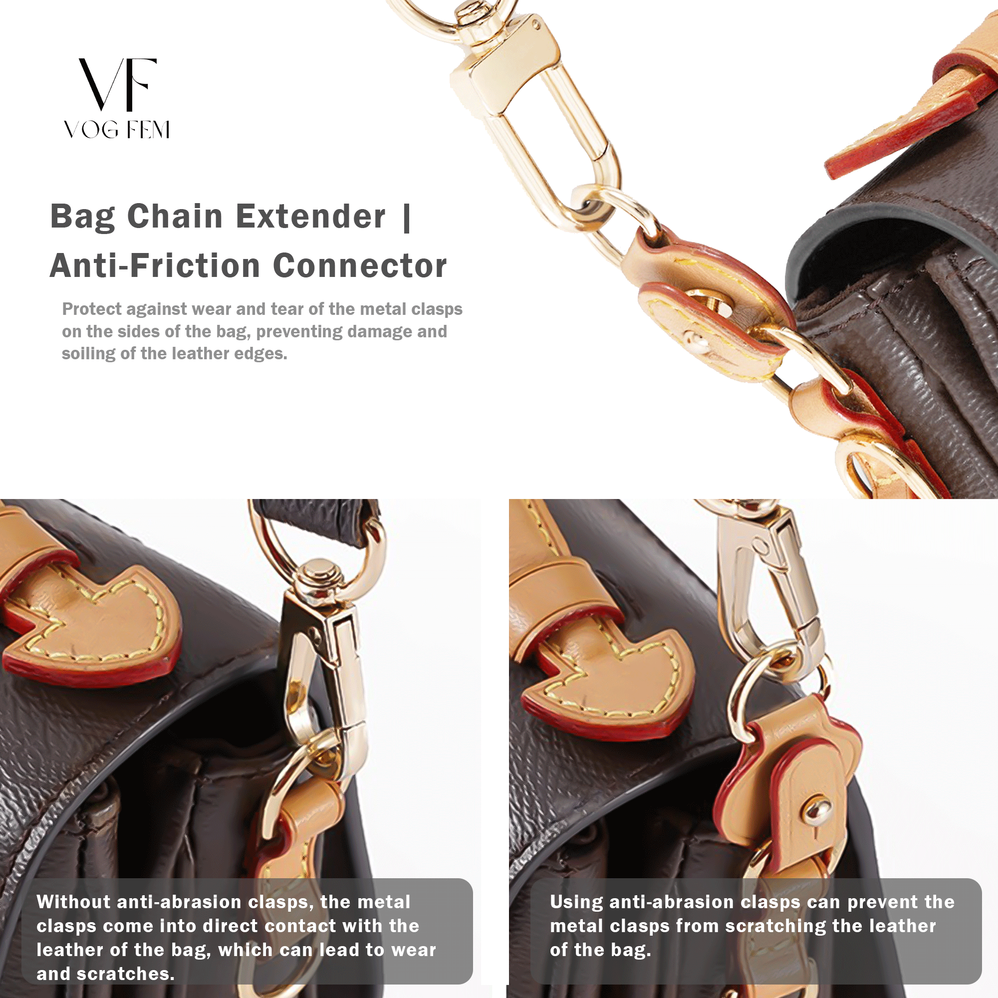 Bag Chain Extender - Anti-Friction Connector - VogFem