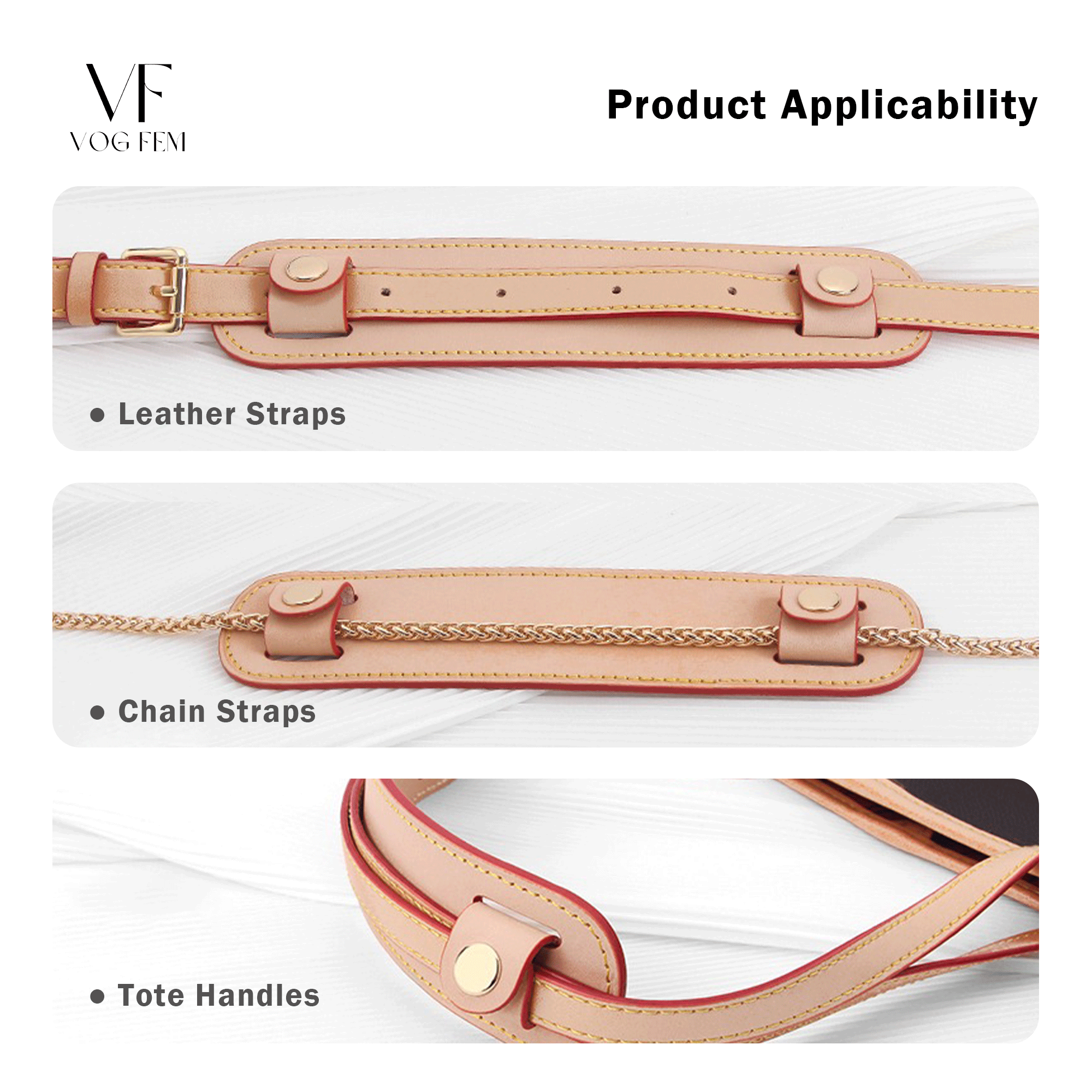 Shoulder Pad for Bag Straps - VVN Leather / PU - VogFem