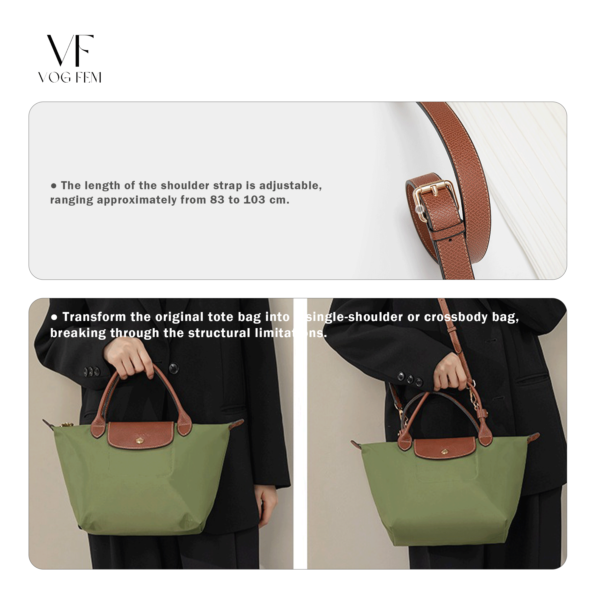 Longchamp Tote Makeover: Functional Shoulder Strap & Buckle Accessory - VogFem