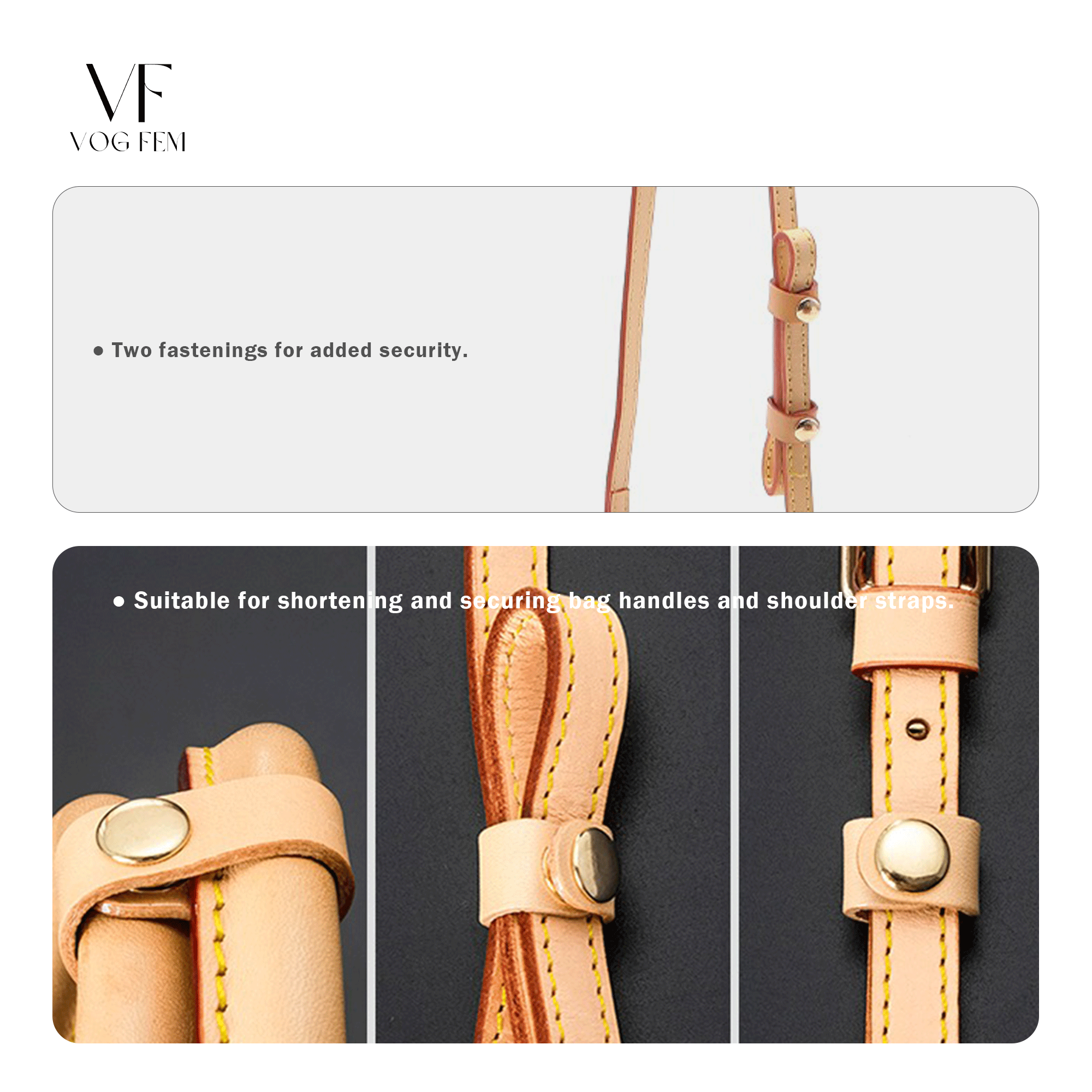Bag Strap Shortener Adjuster - VVN Leather / PU - VogFem