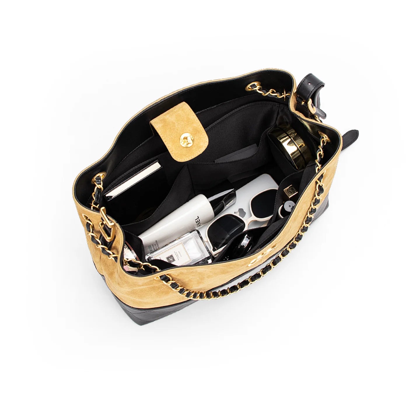 Acetate Satin Organizer for Chanel 25A Suede Hobo