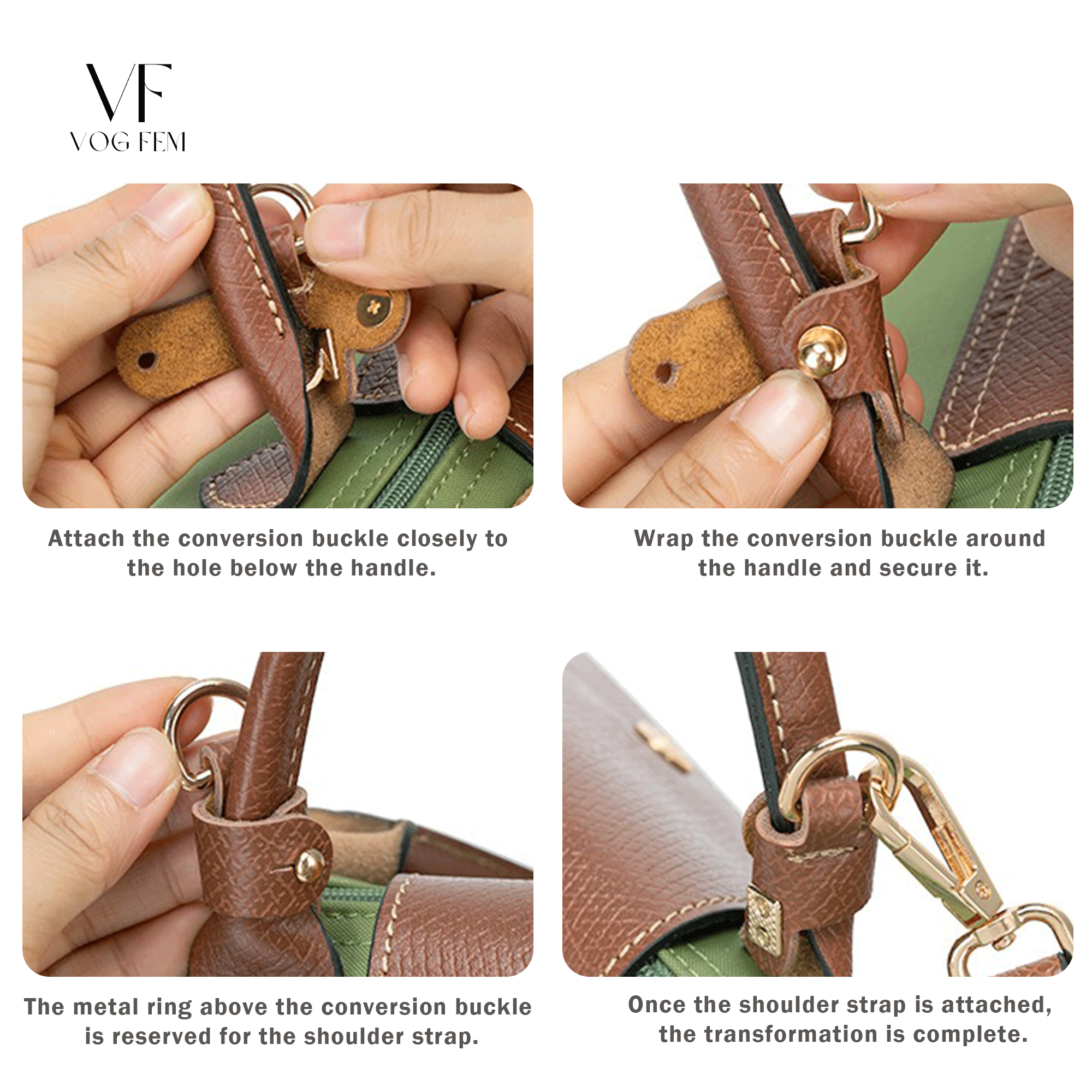 Longchamp Tote Makeover: Functional Shoulder Strap & Buckle Accessory - VogFem