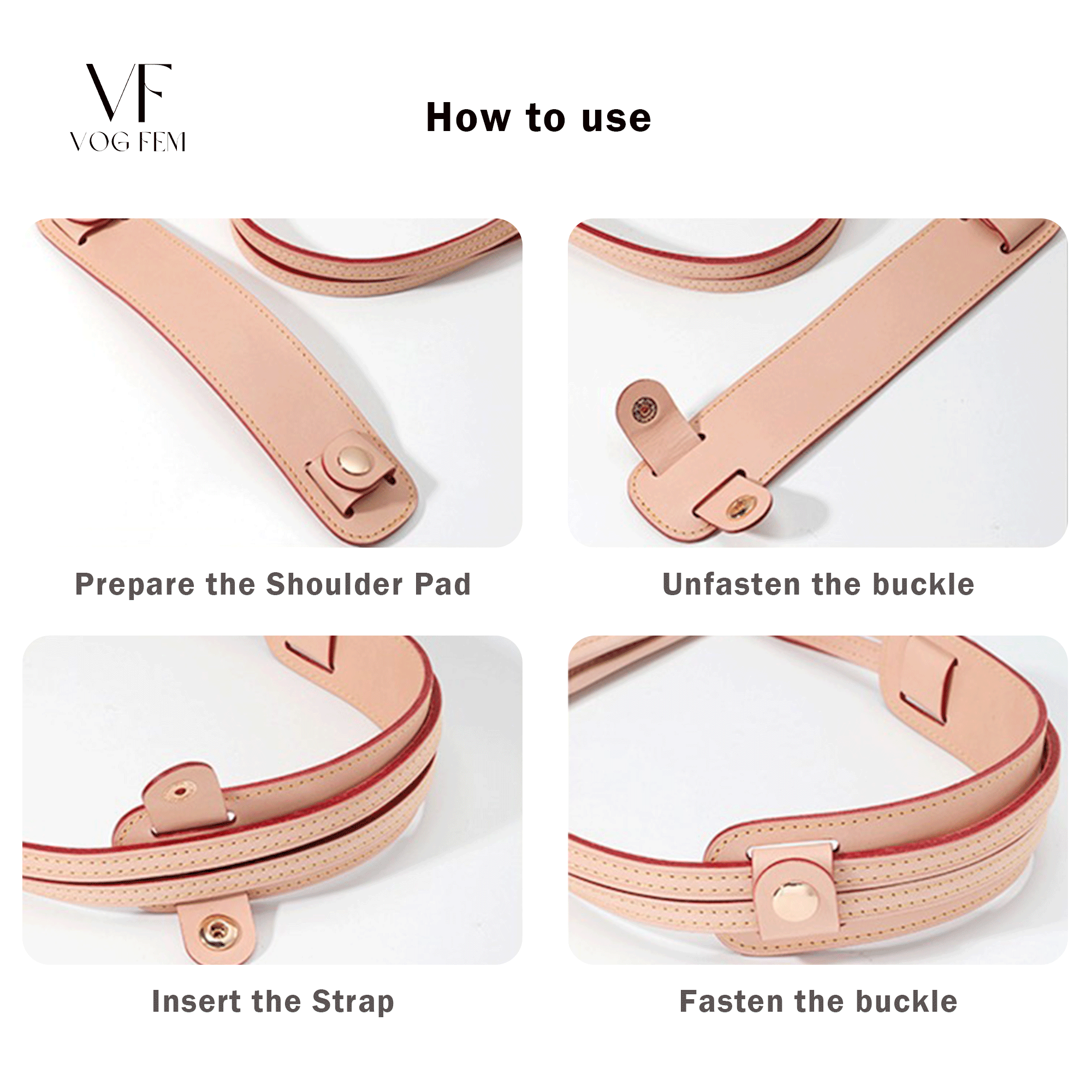Shoulder Pad for Bag Straps - VVN Leather / PU - VogFem