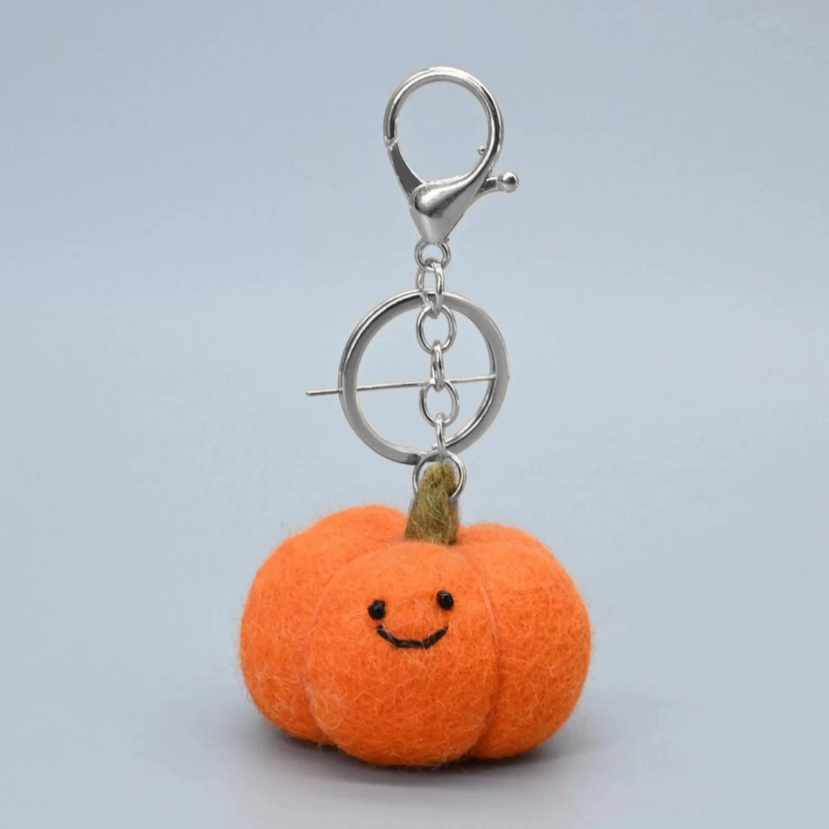 Needle-Felted Wool Pumpkin Keychain