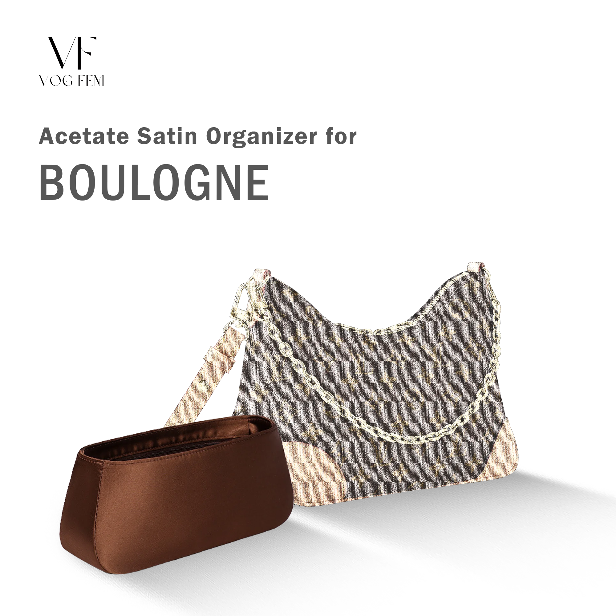 Acetate Satin Organizer for LV - Boulogne