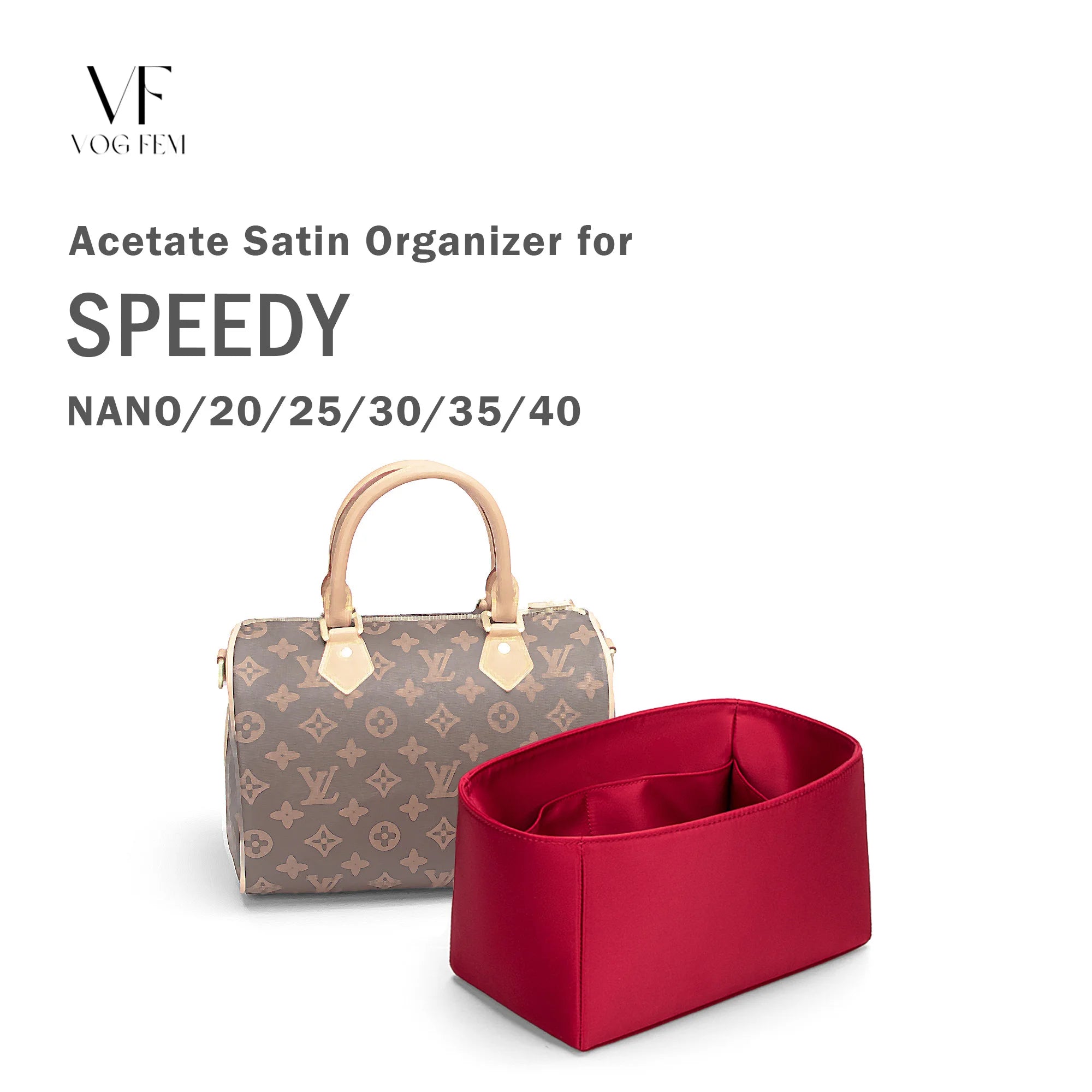 Acetate Satin Organizer for LV - Speedy