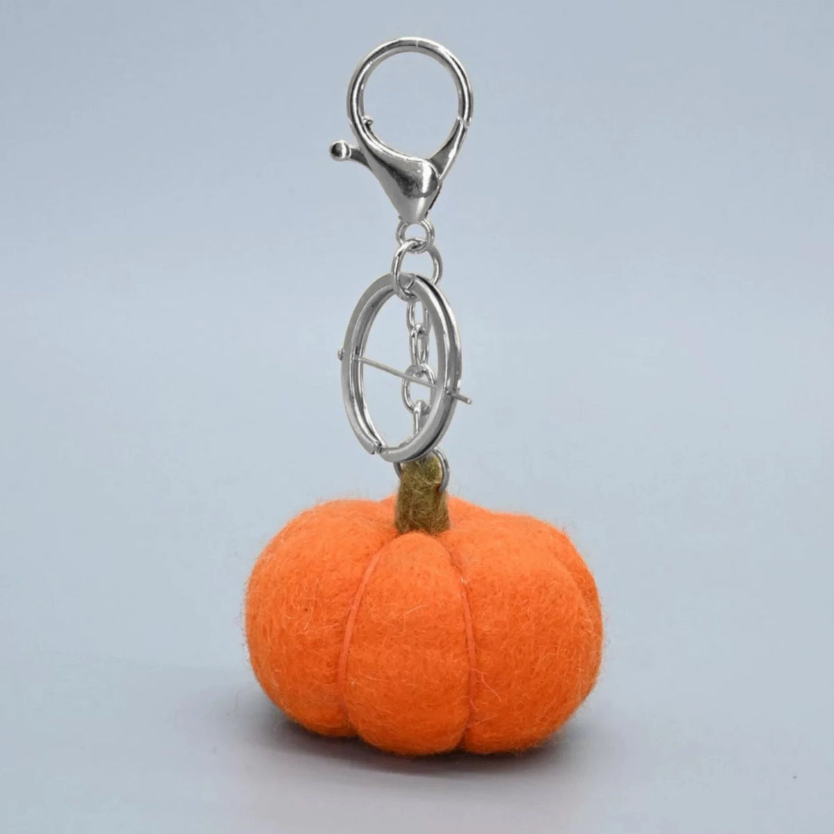 Needle-Felted Wool Pumpkin Keychain