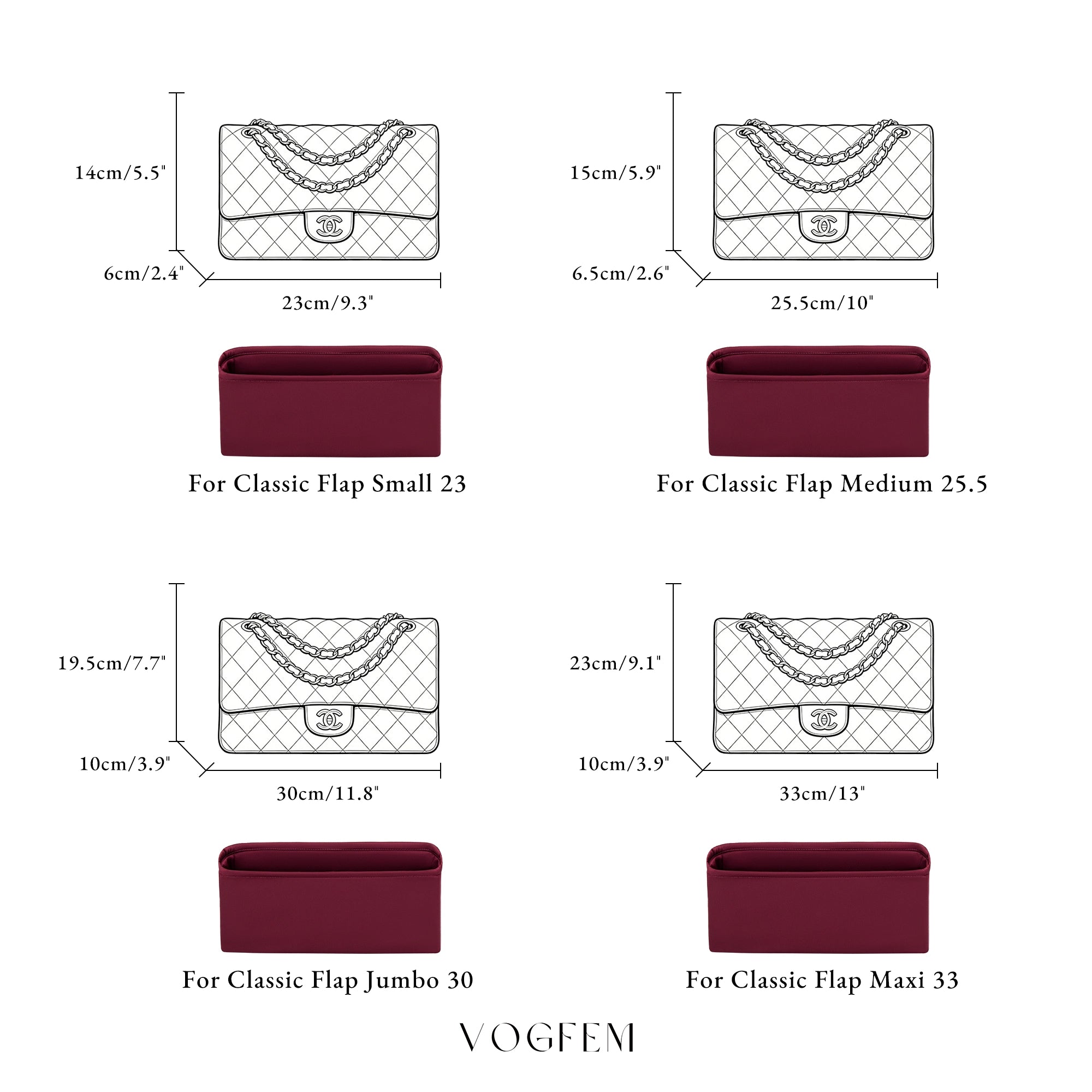 Form™ Acetate Satin Organizer for Chanel - Classic Flap