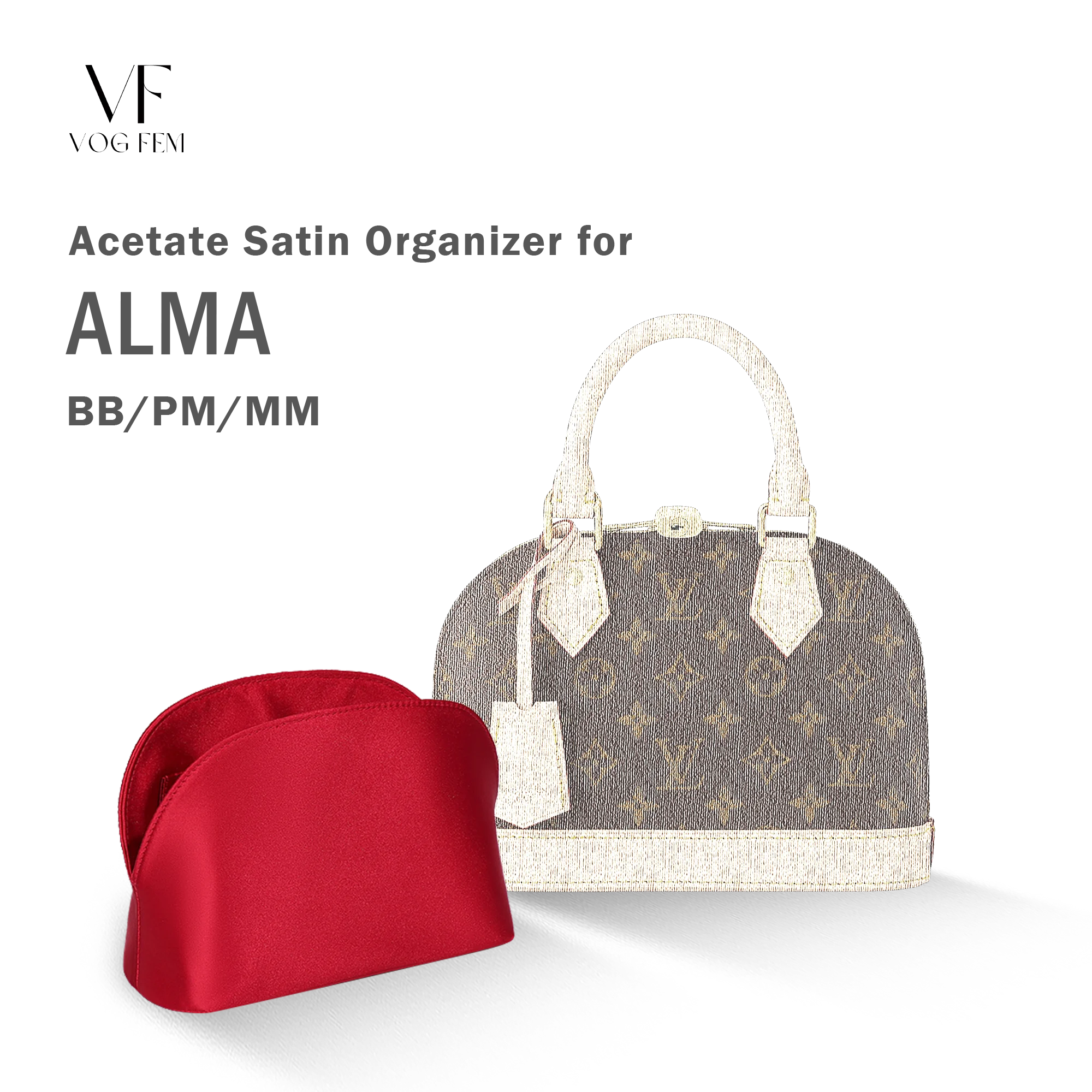 Acetate Satin Organizer for LV - Alma