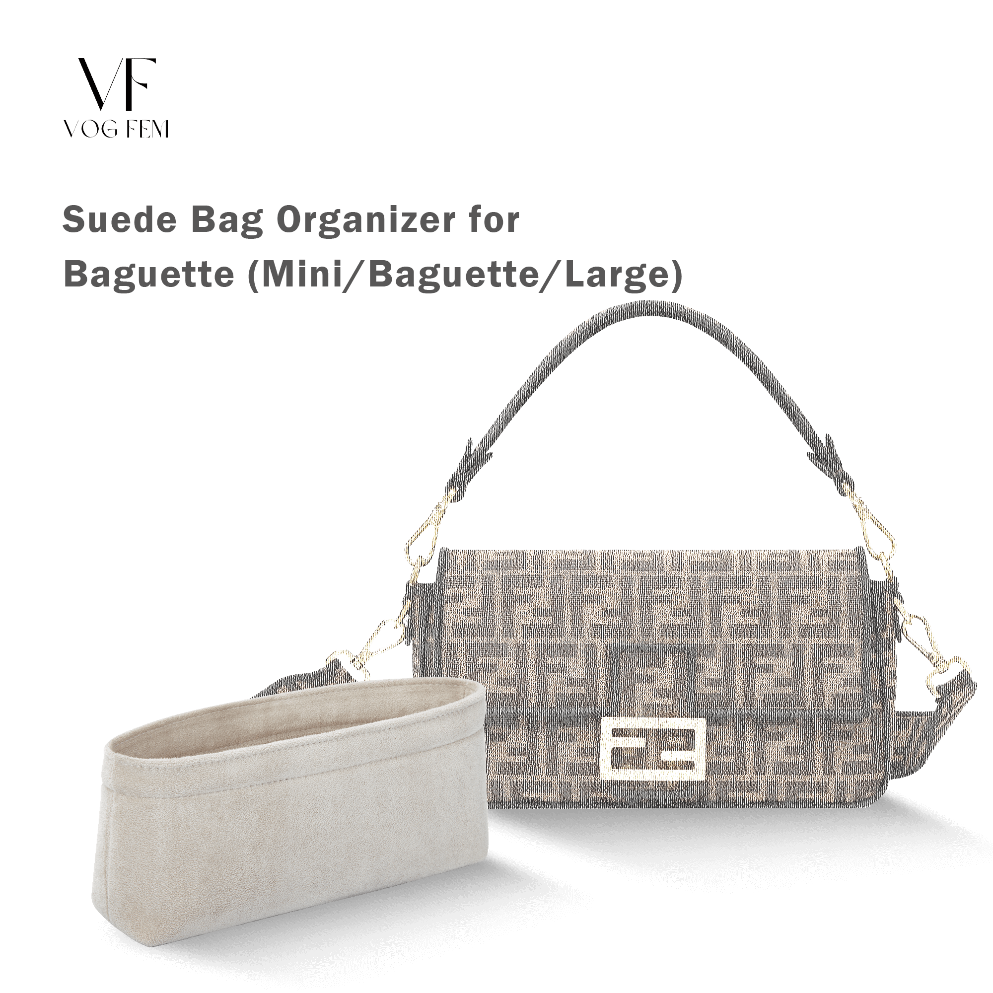 Suede Bag Organizer for FENDI - Baguette - VogFem