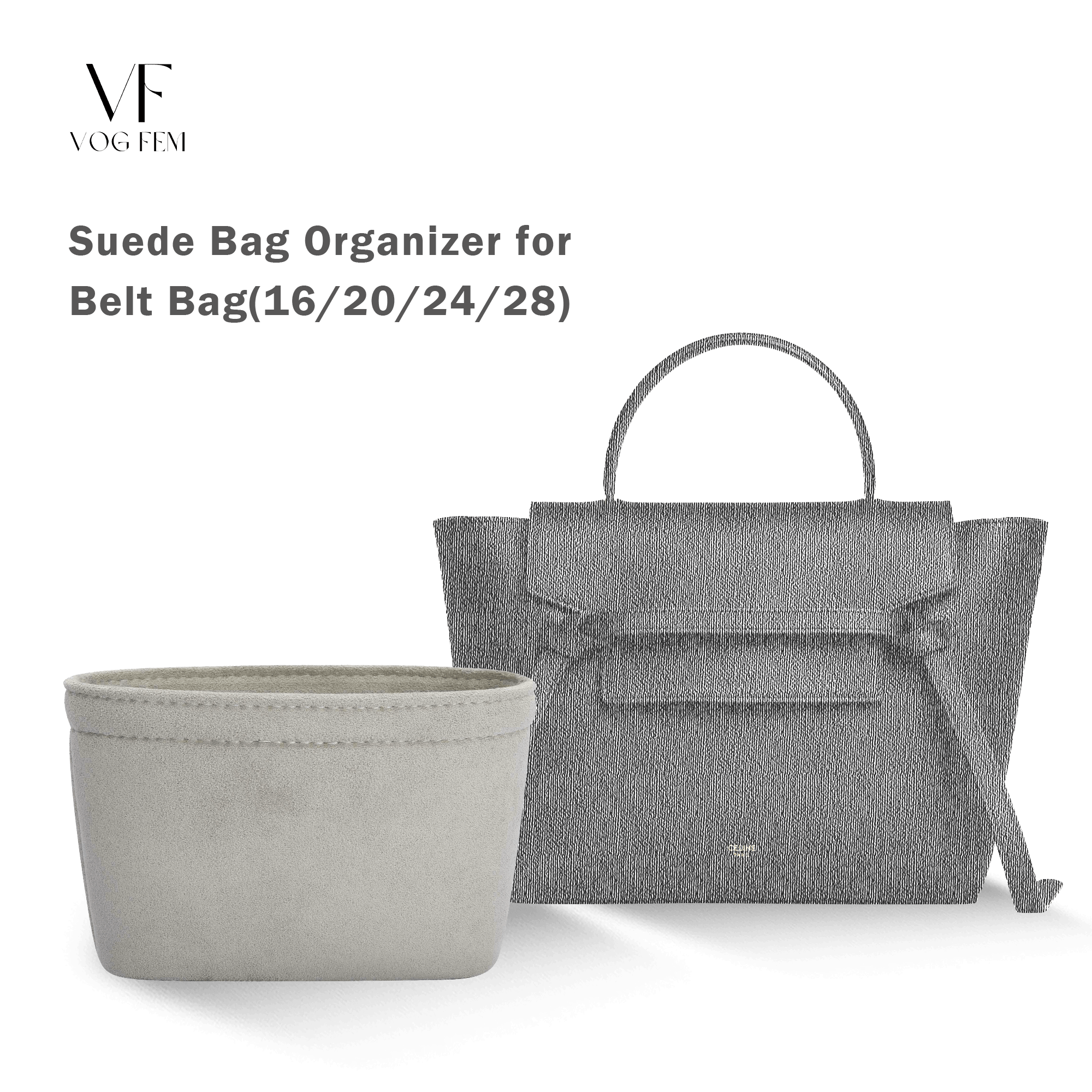 Suede Bag Organizer for CELINE - Belt Bag - VogFem