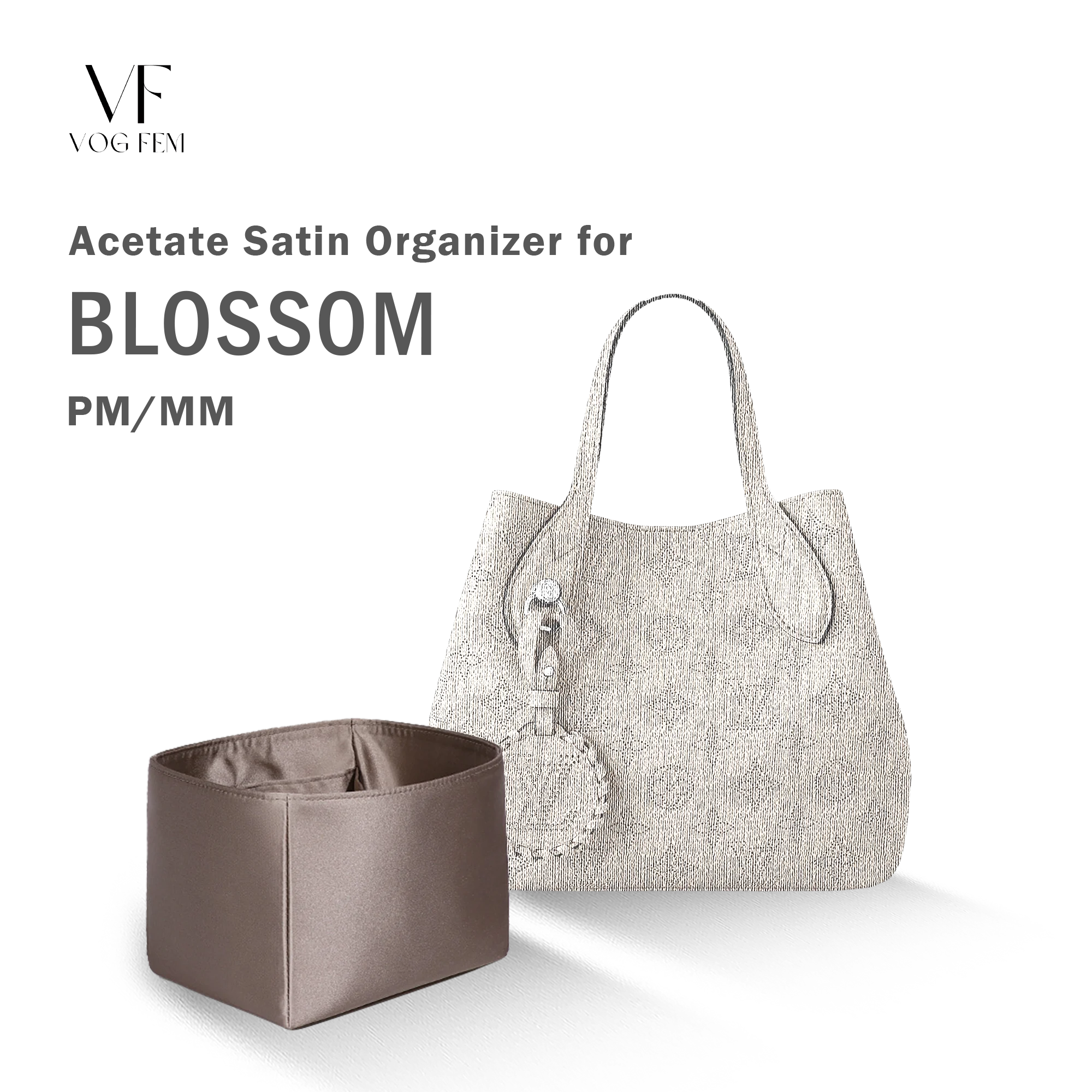 Acetate Satin Organizer for LV - Blossom