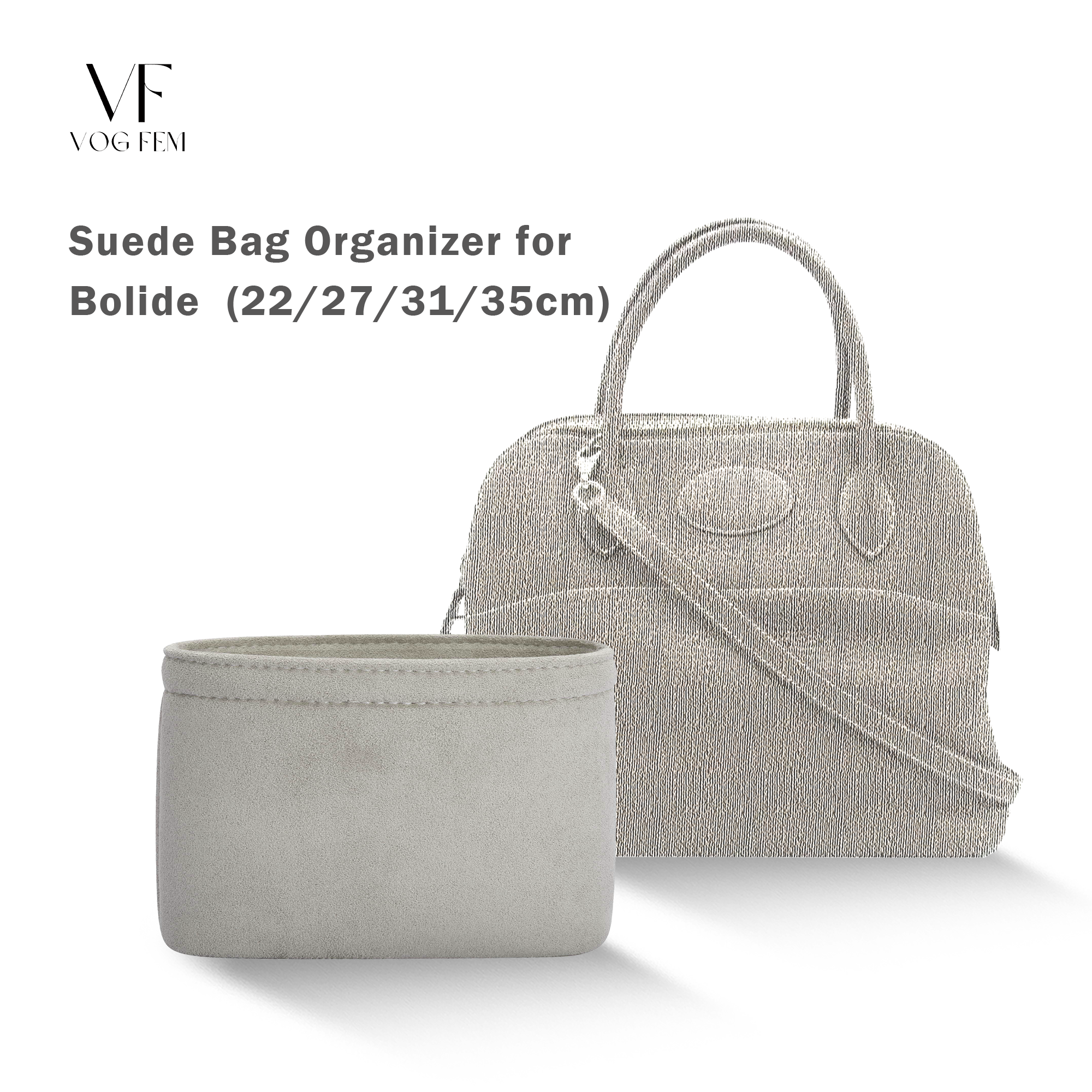Suede Bag Organizer for HERMES - Bolide - VogFem