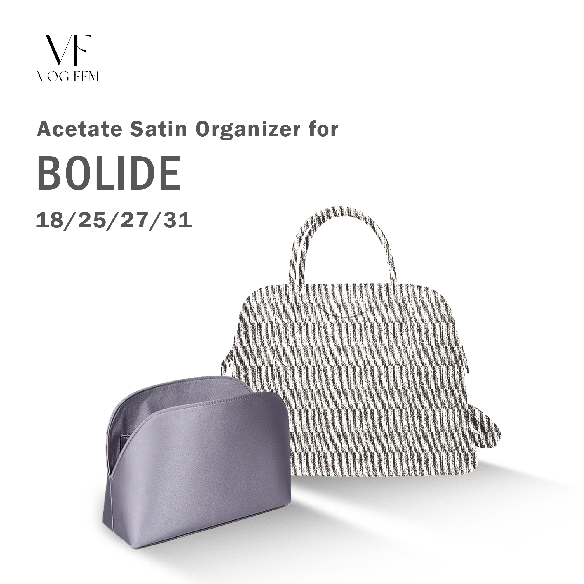 Acetate Satin Organizer for Hermes - Bolide