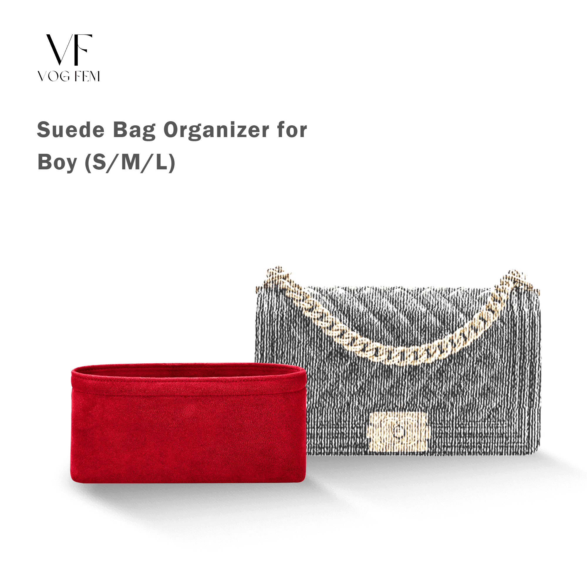 Suede Bag Organizer for Chanel - Boy - VogFem
