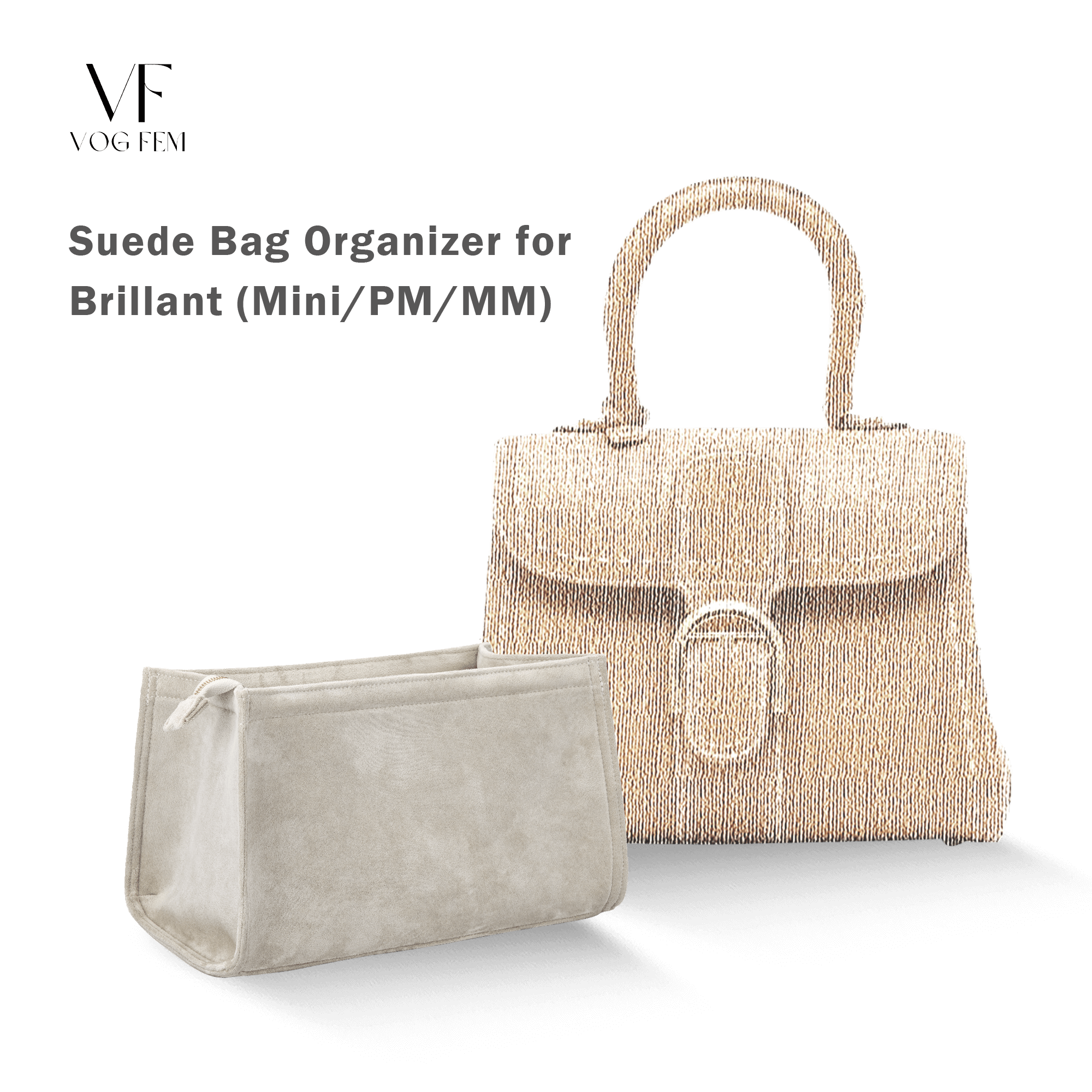 Suede Bag Organizer for DELVAUX - Brillant - VogFem
