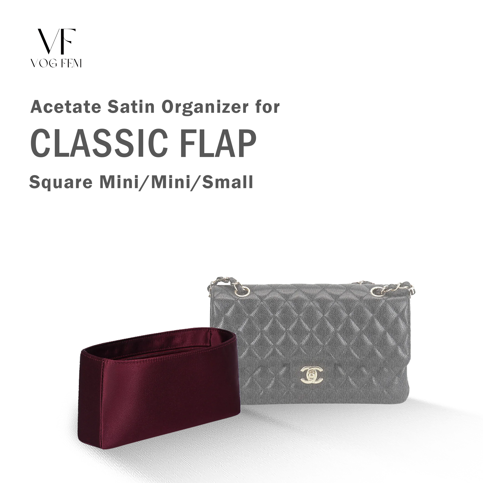 Acetate Satin Organizer for Chanel - Classic Flap (Square/Mini/S)