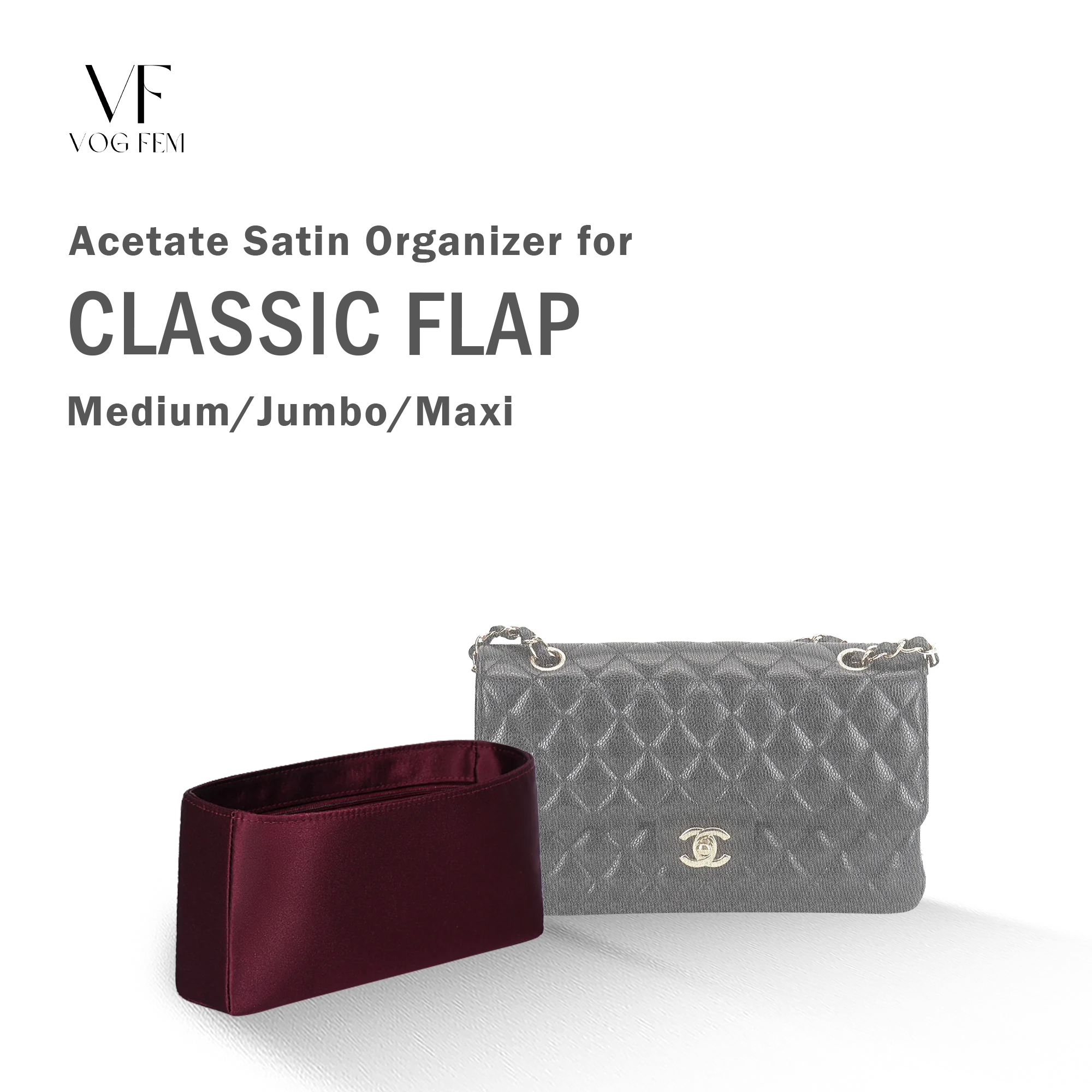 Acetate Satin Organizer for Chanel - Classic Flap