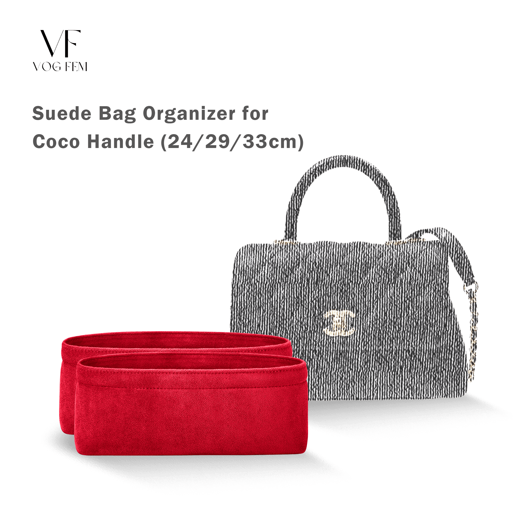 Suede Bag Organizer for Chanel - Coco Handle - VogFem