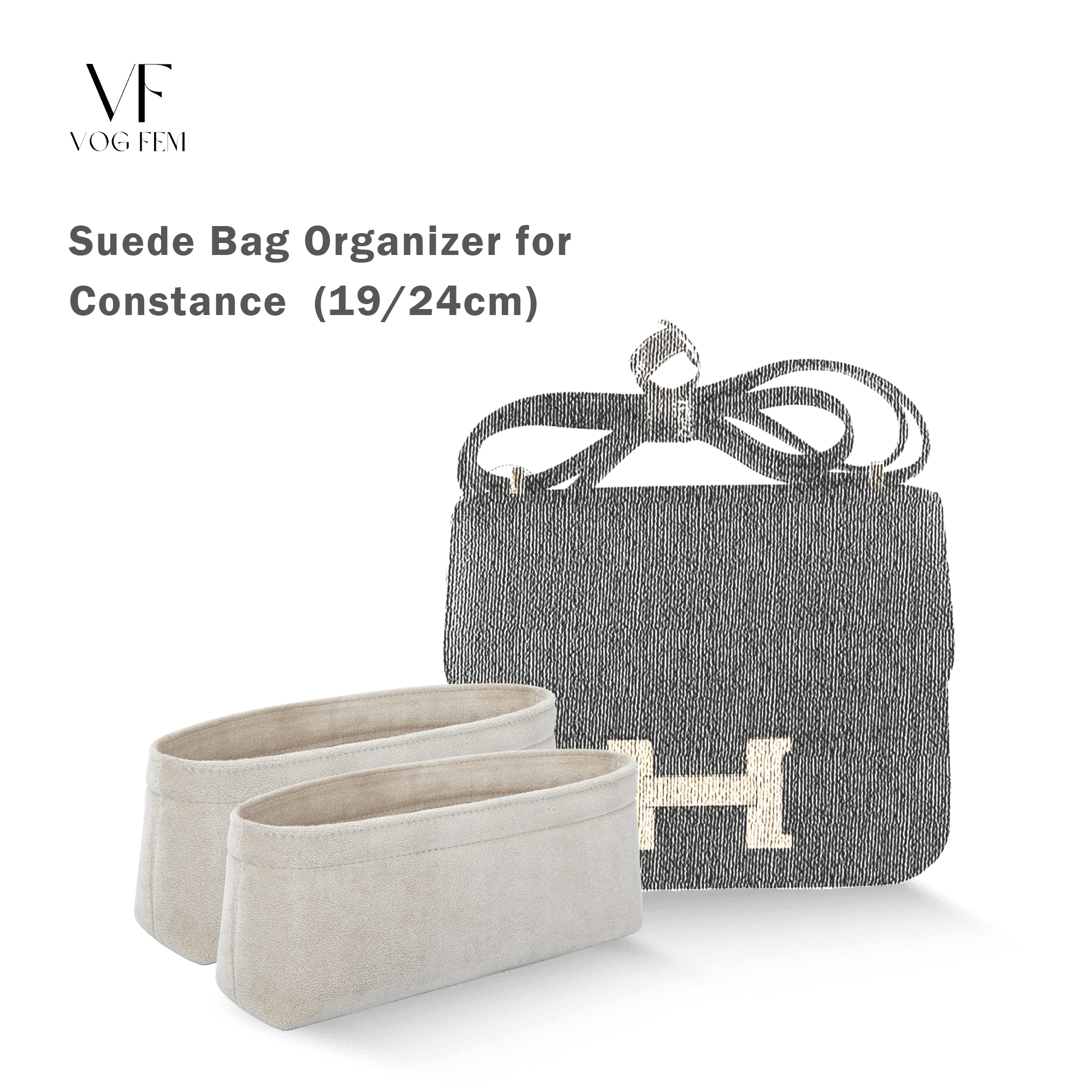 Suede Bag Organizer for HERMES - Constance - VogFem