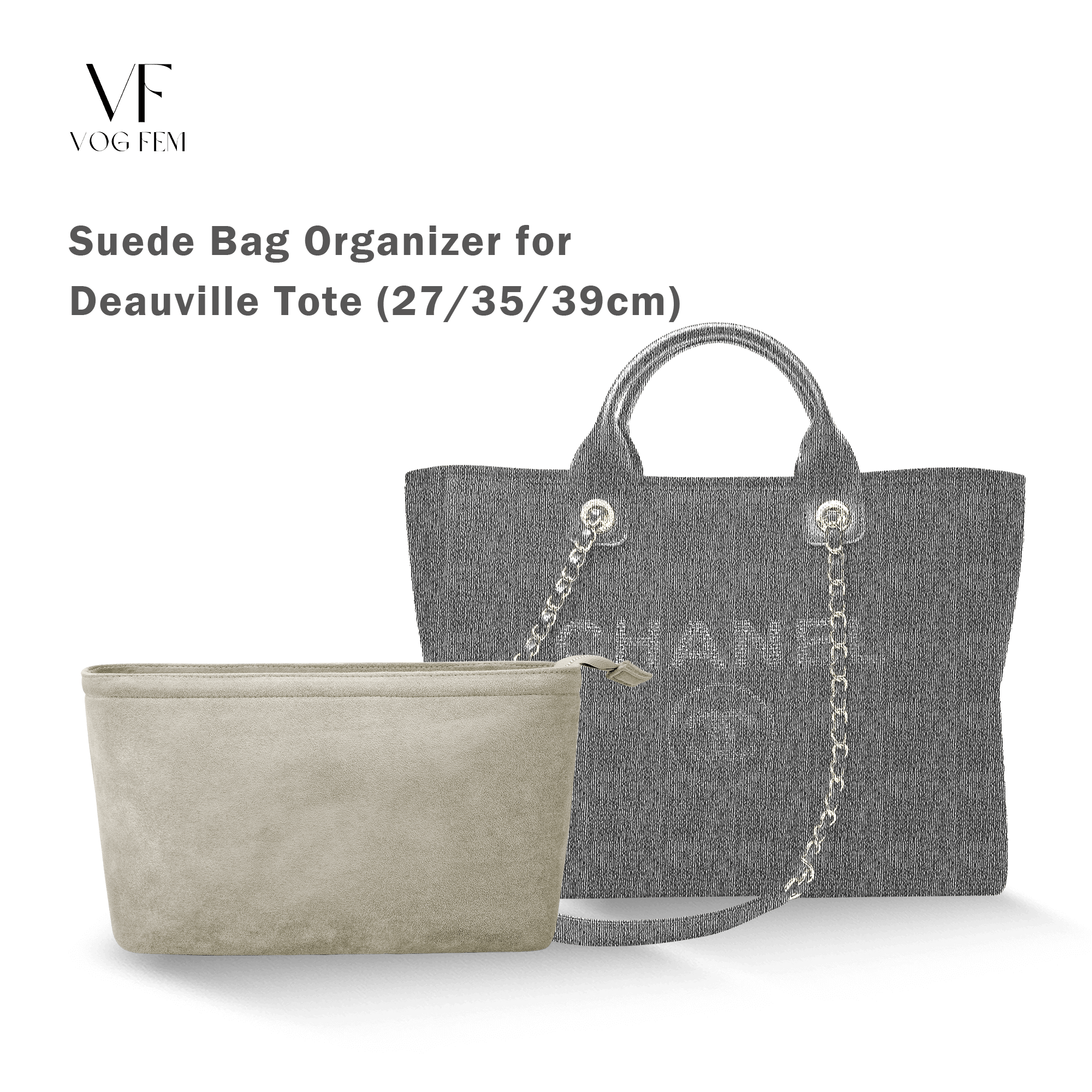 Suede Bag Organizer for Chanel - Deauville Tote - VogFem
