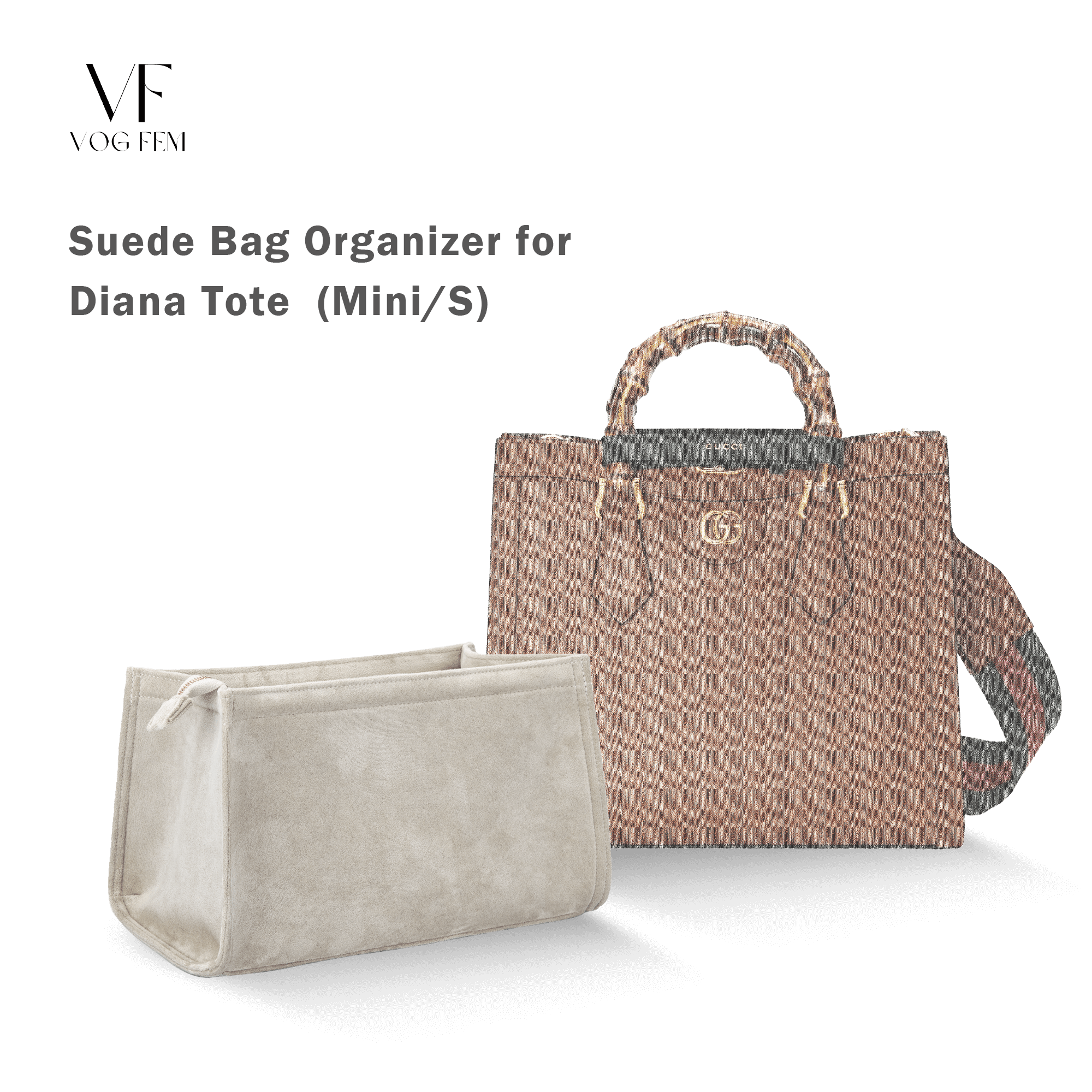 Suede Bag Organizer for Gucci - Diana Tote - VogFem