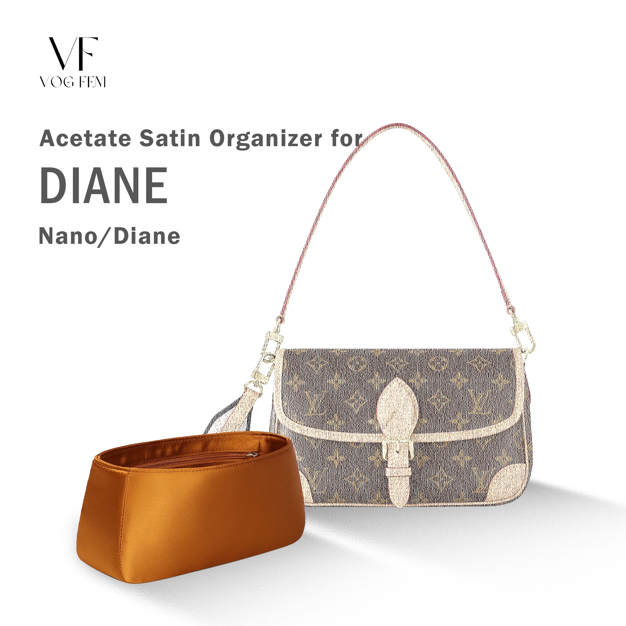Acetate Satin Organizer for LV - Diane