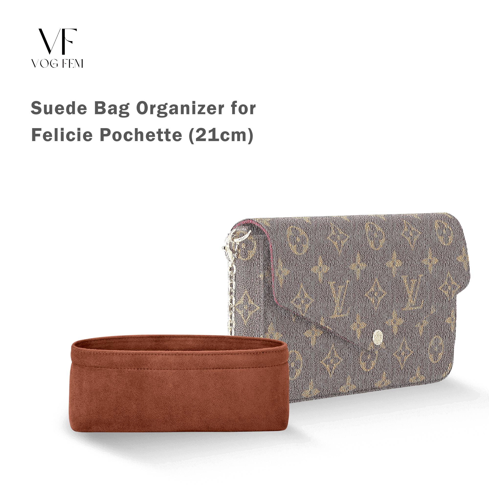 Suede Bag Organizer for LV - Felicie Pochette - VogFem