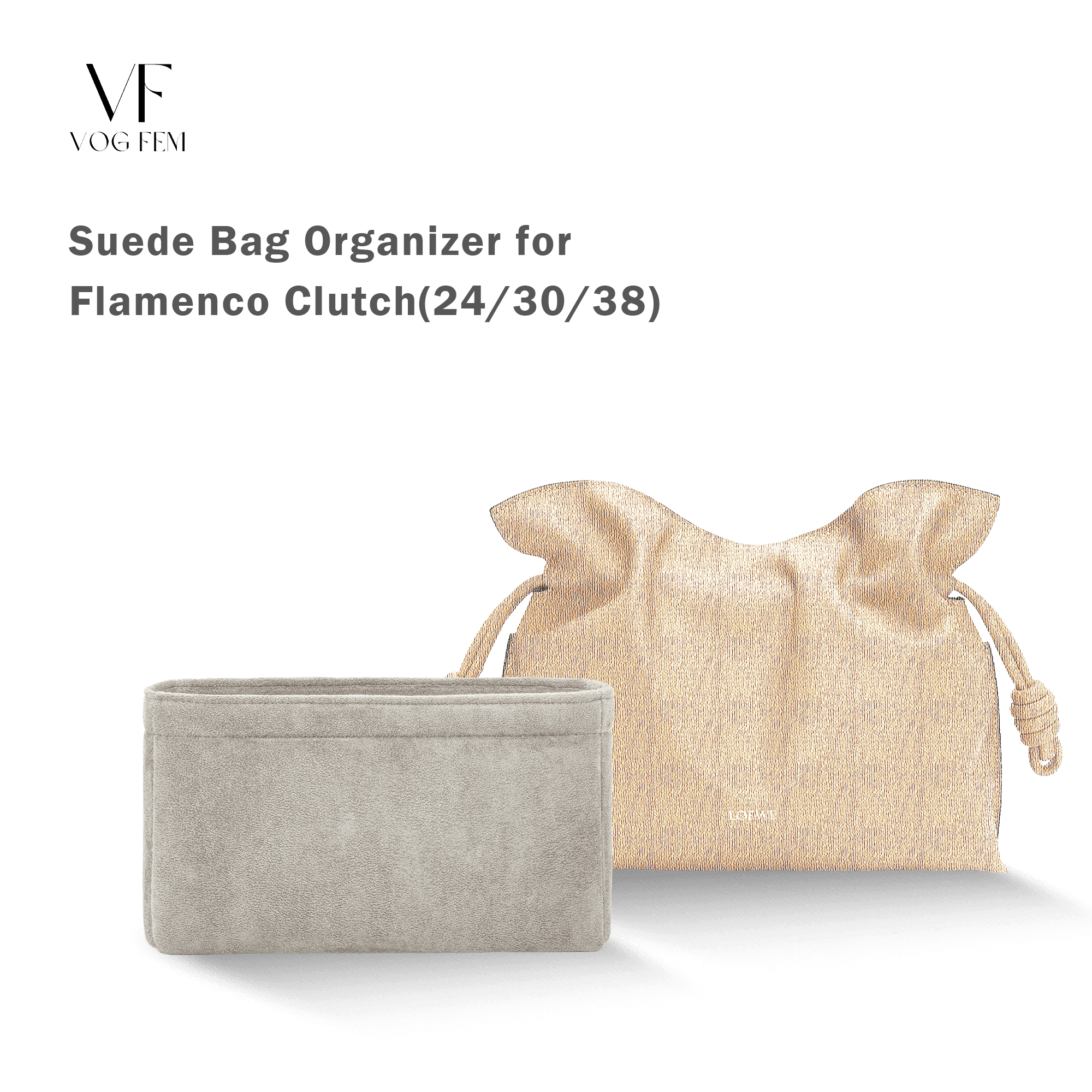 Suede Bag Organizer for LOEWE - Flamenco Clutch - VogFem