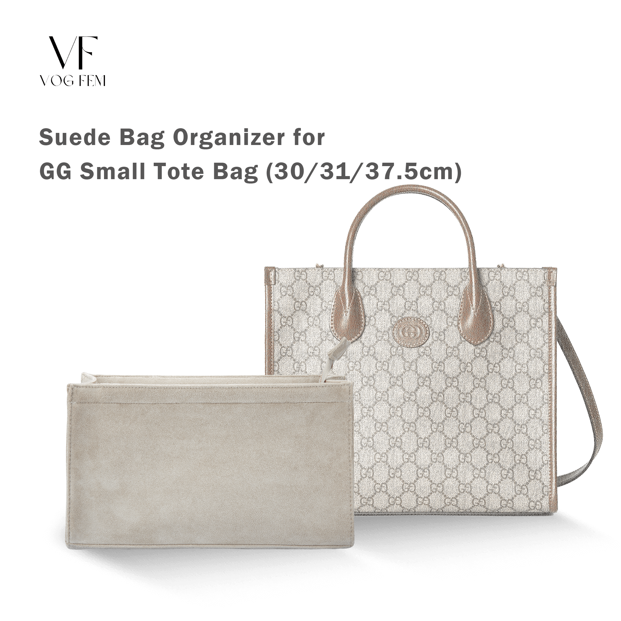 Suede Bag Organizer for Gucci - GG Small Tote Bag - VogFem