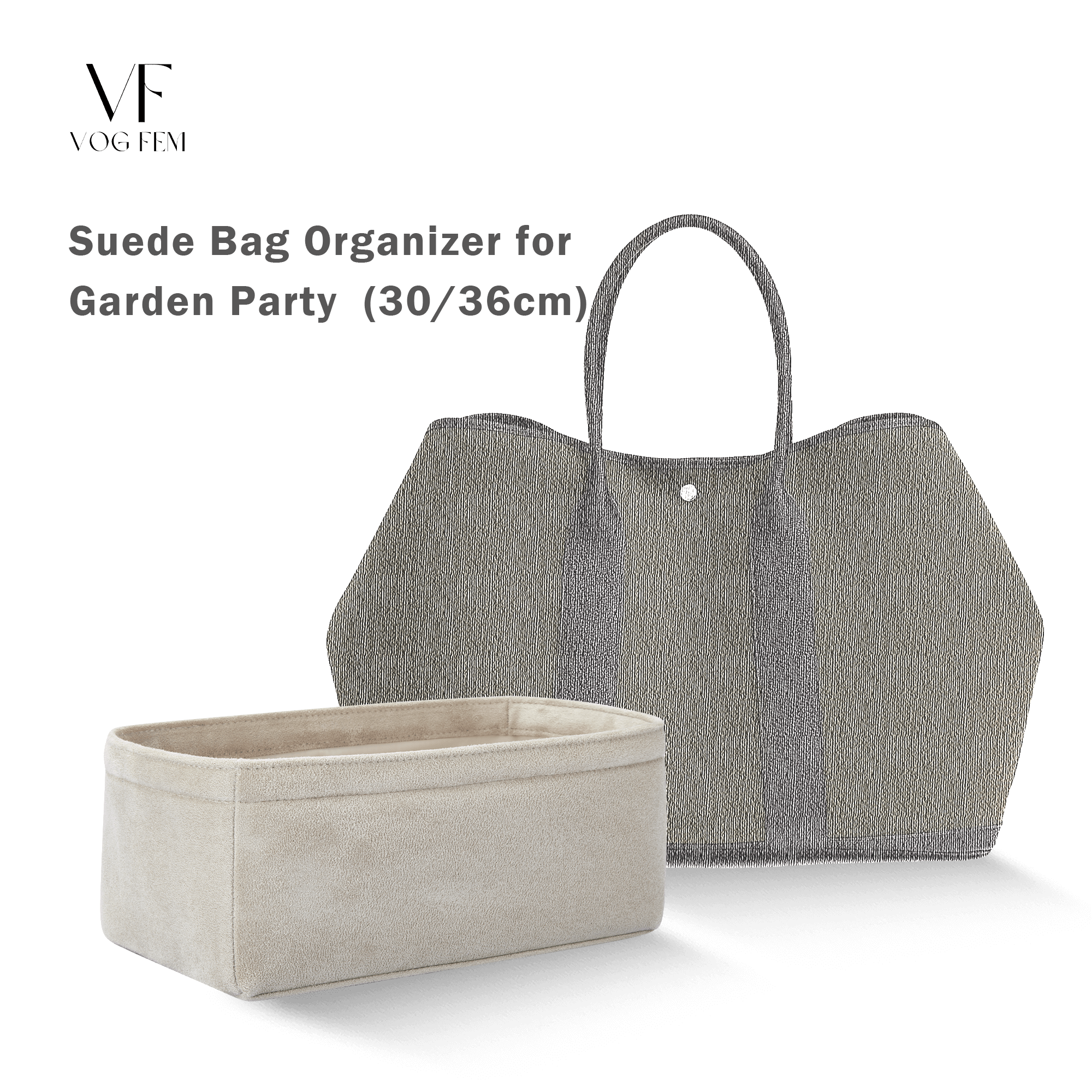 Suede Bag Organizer for HERMES - Garden Party - VogFem
