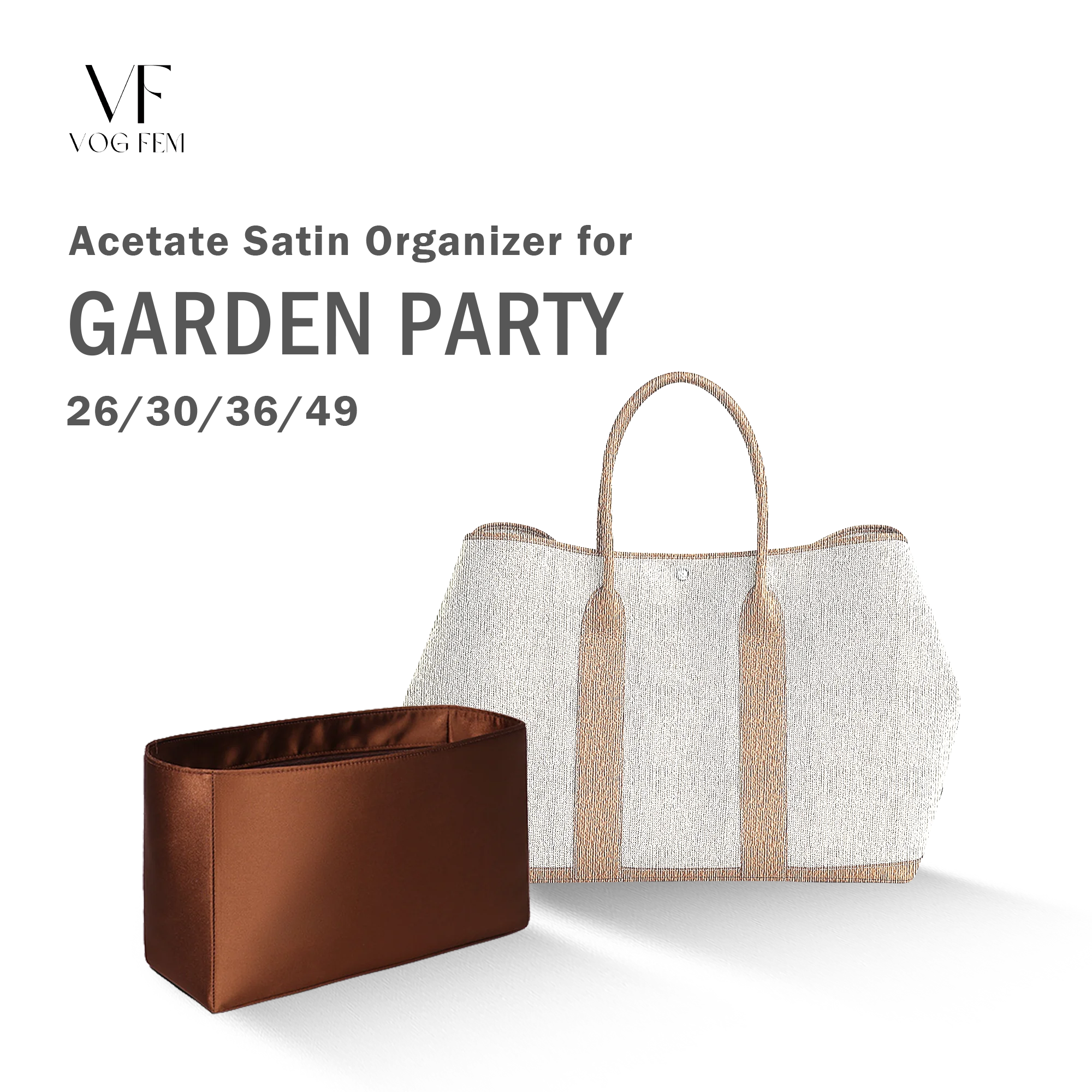 Acetate Satin Organizer for Hermes - Garden Party