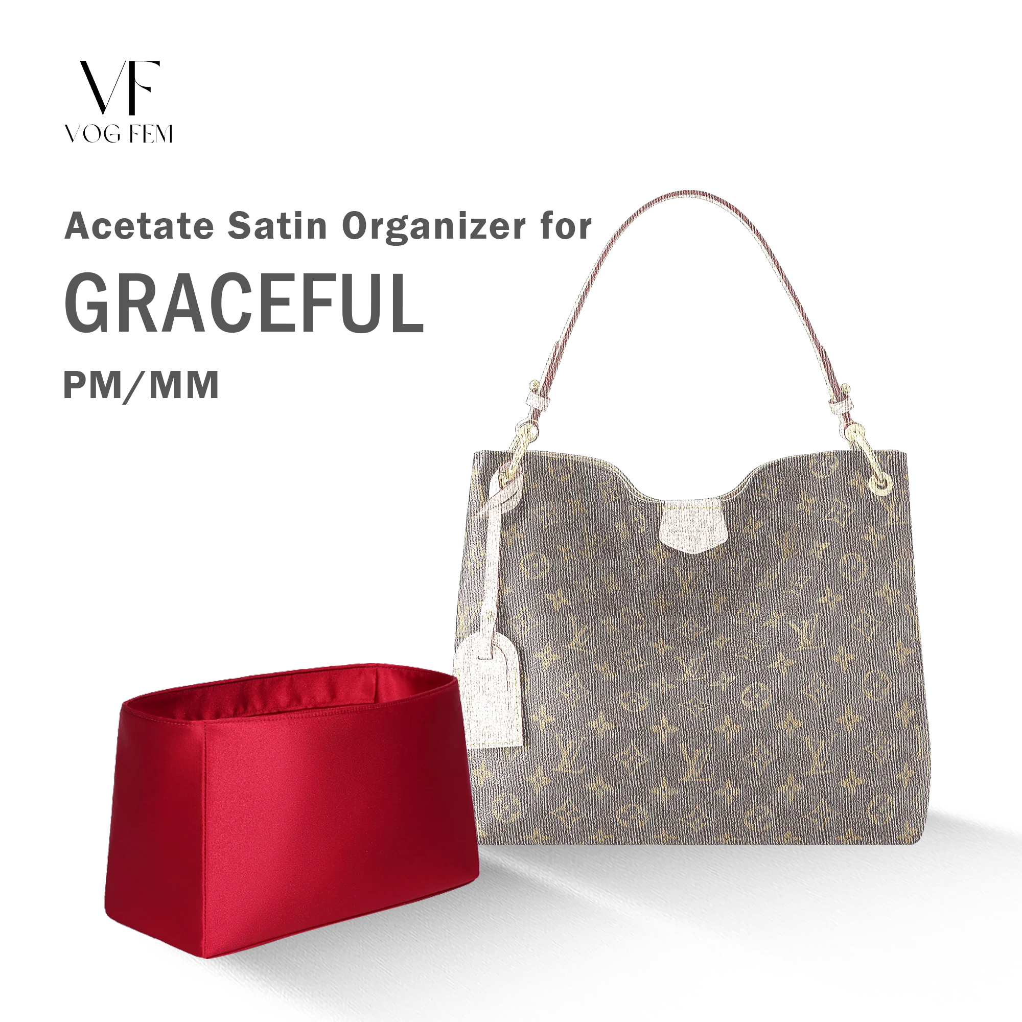 Acetate Satin Organizer for LV - Graceful