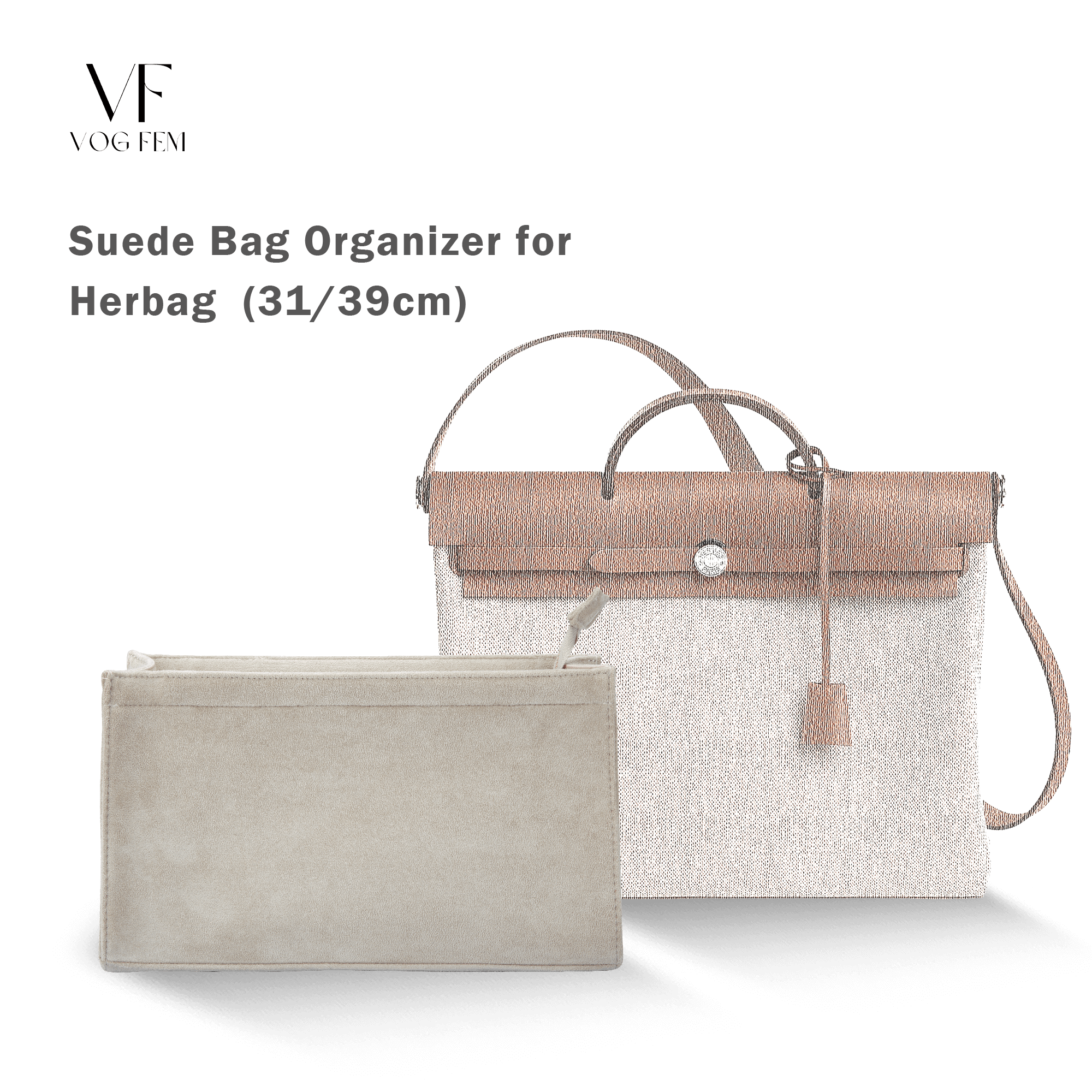 Suede Bag Organizer for HERMES - Herbag - VogFem