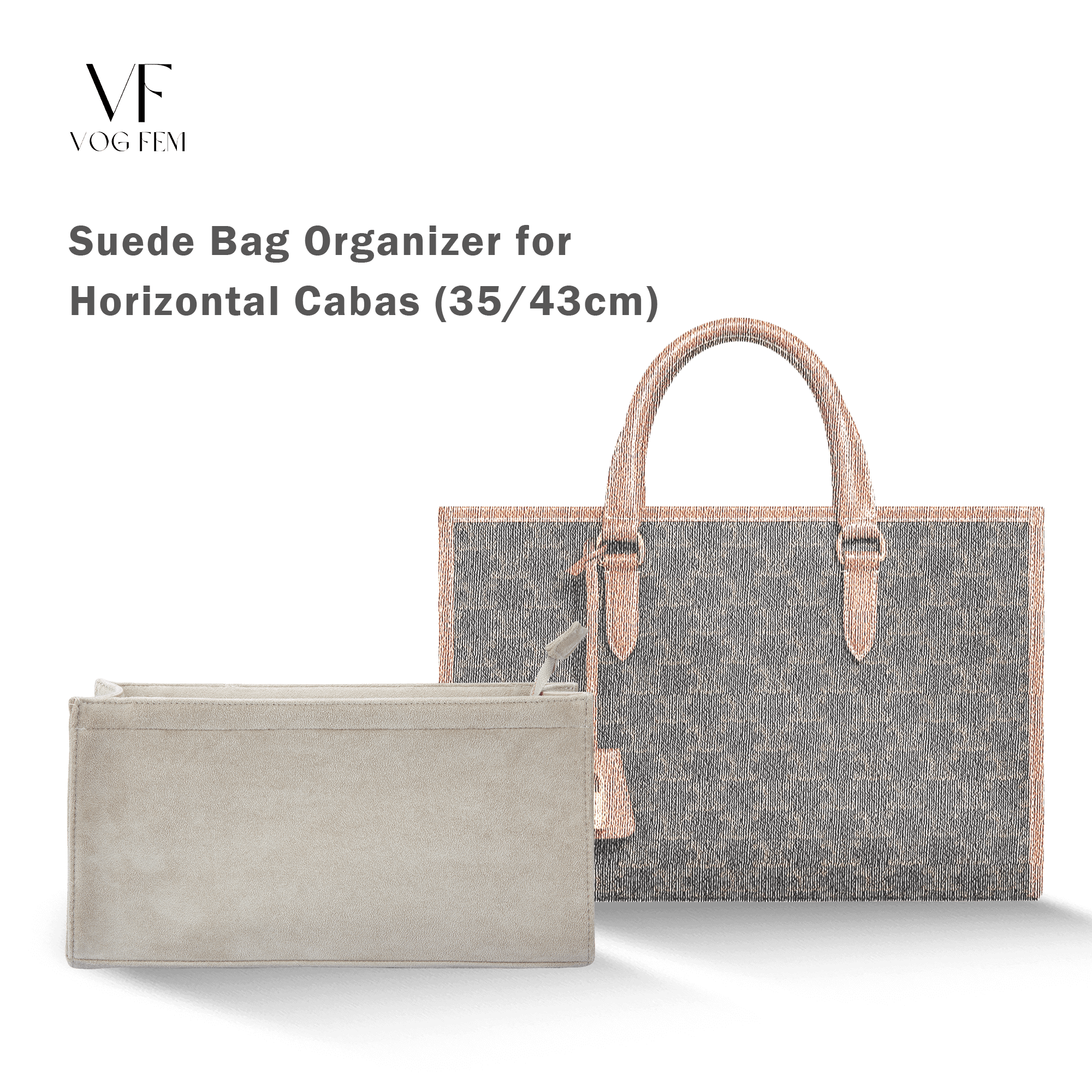 Suede Bag Organizer for CELINE - Horizontal Cabas - VogFem