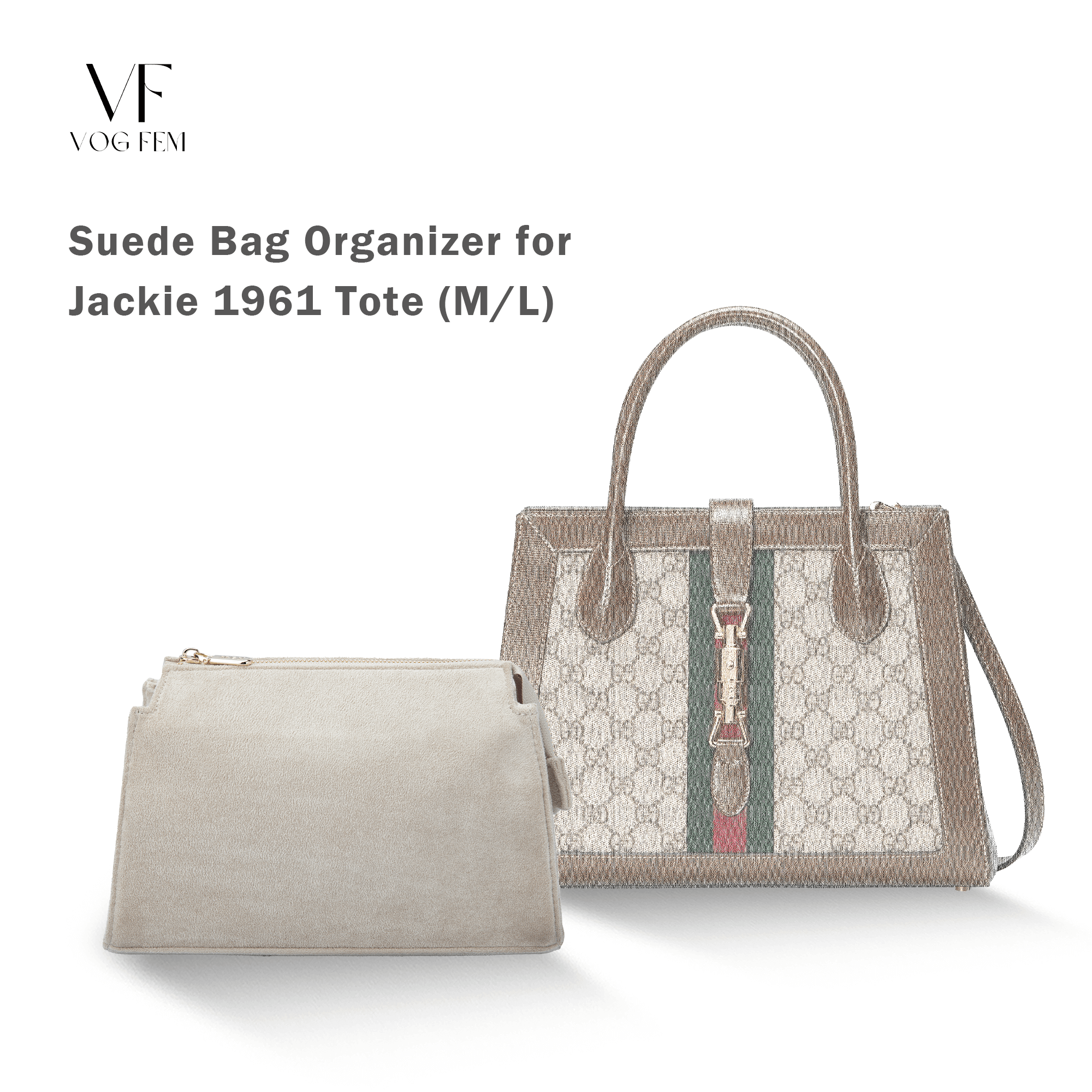 Suede Bag Organizer for Gucci - Jackie 1961 Tote Bag - VogFem