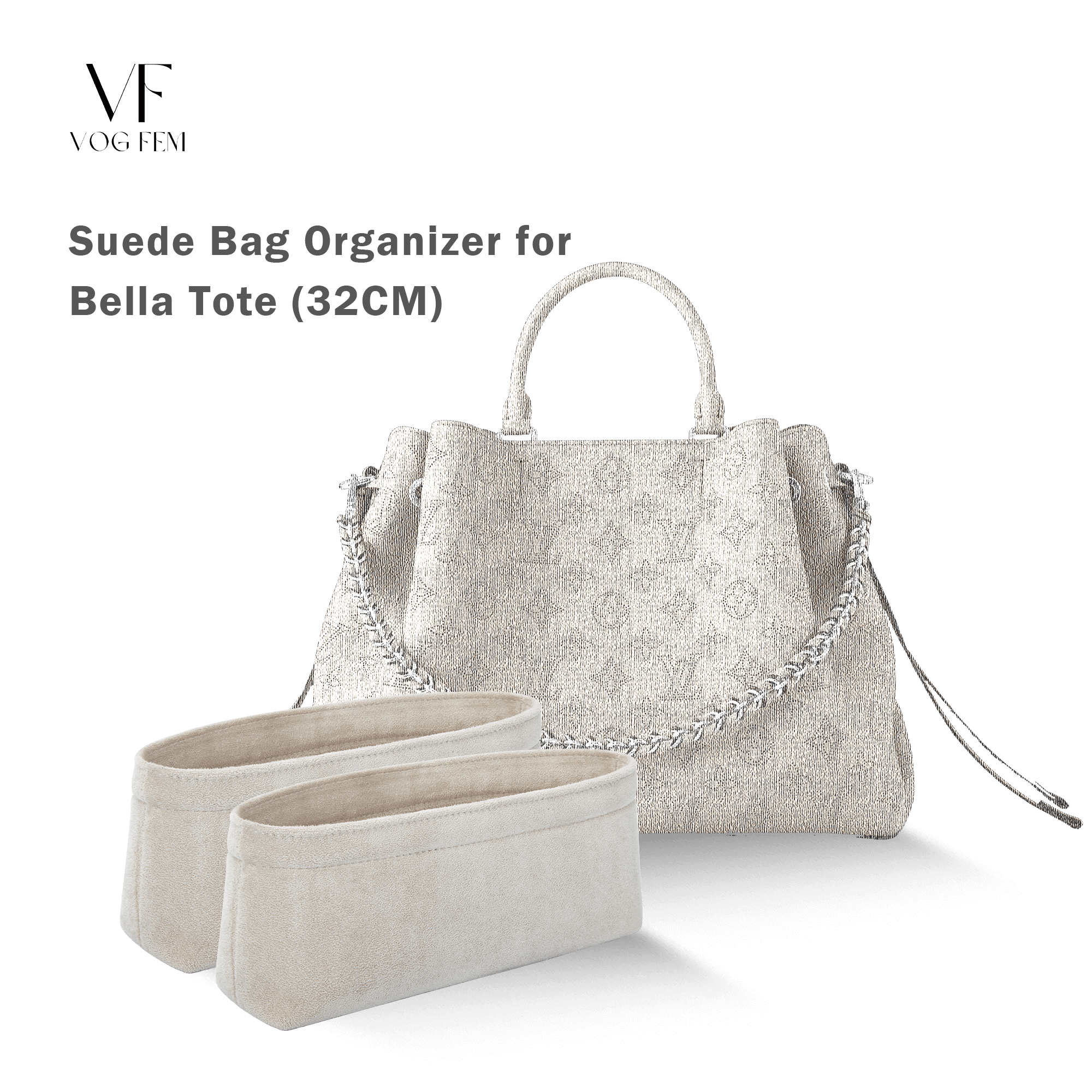 Suede Bag Organizer for LV - Bella Tote - VogFem