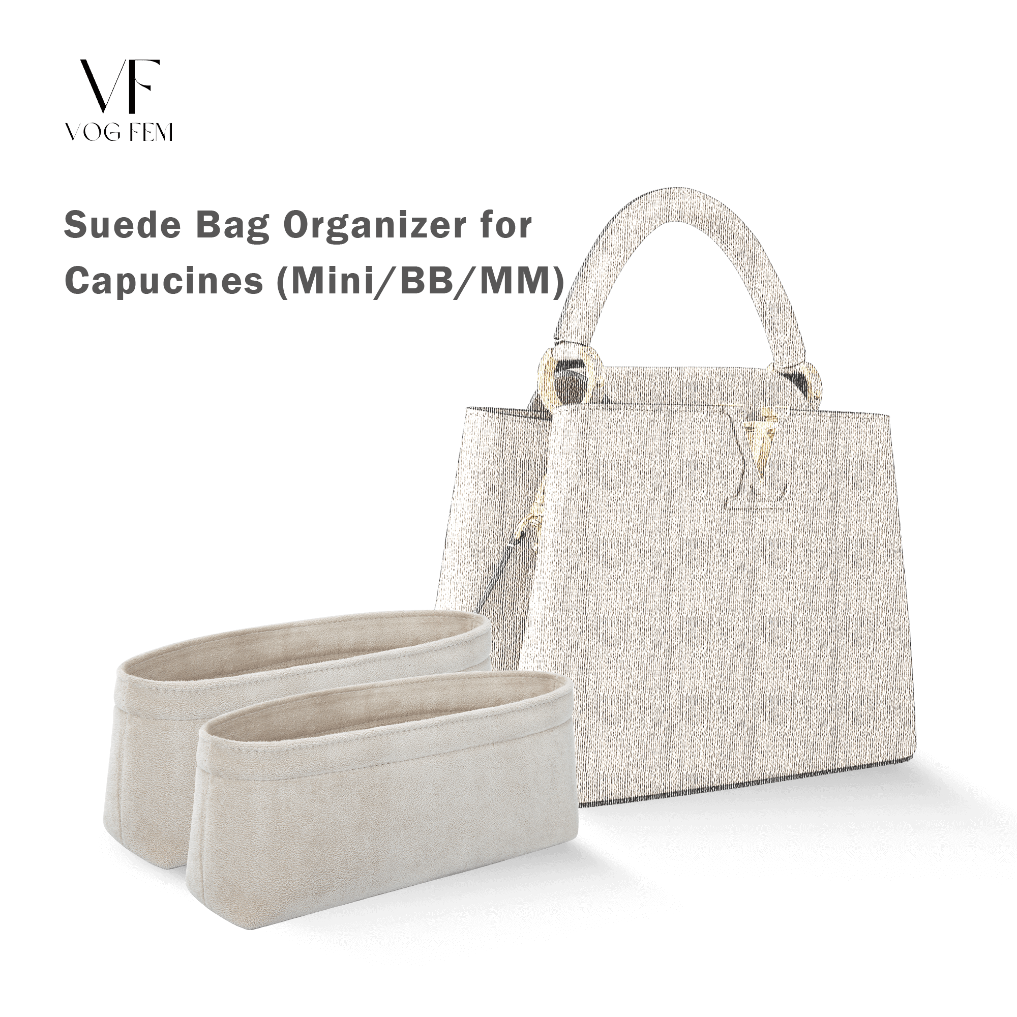 Suede Bag Organizer for LV - Capucines - VogFem