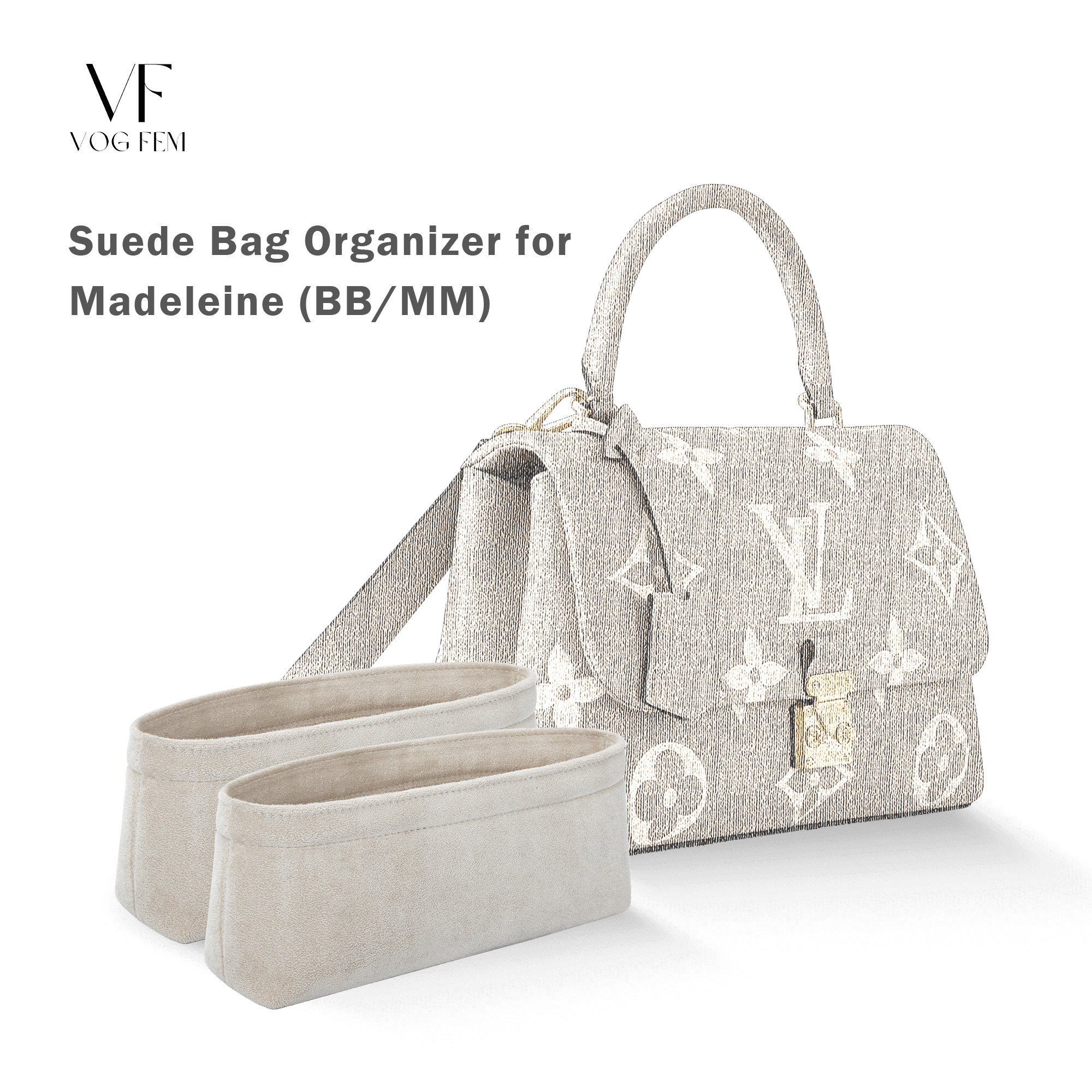 Suede Bag Organizer for LV - Madeleine - VogFem