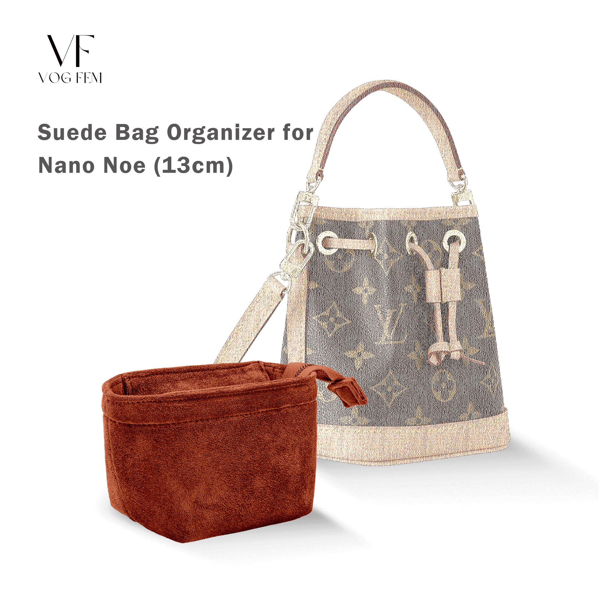Suede Bag Organizer for LV - NANO NOE - VogFem