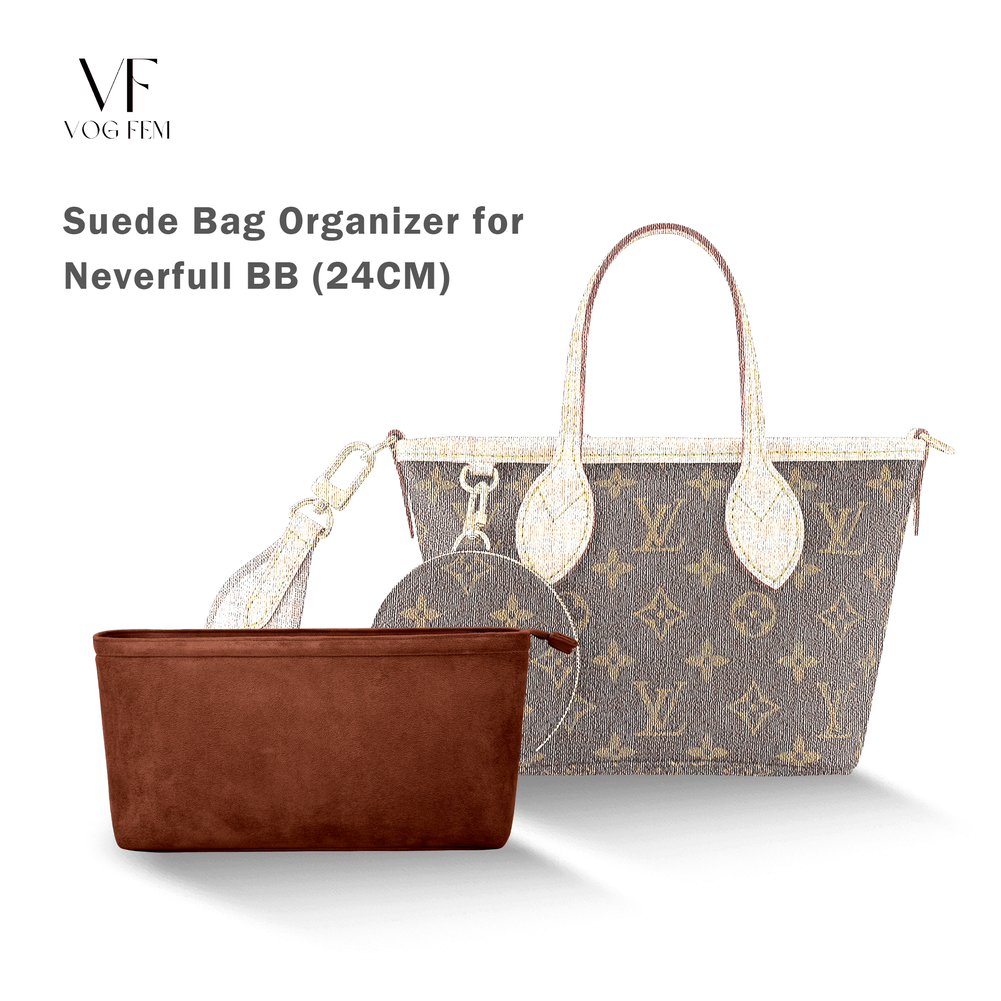 Suede Bag Organizer for LV - Neverfull BB - VogFem