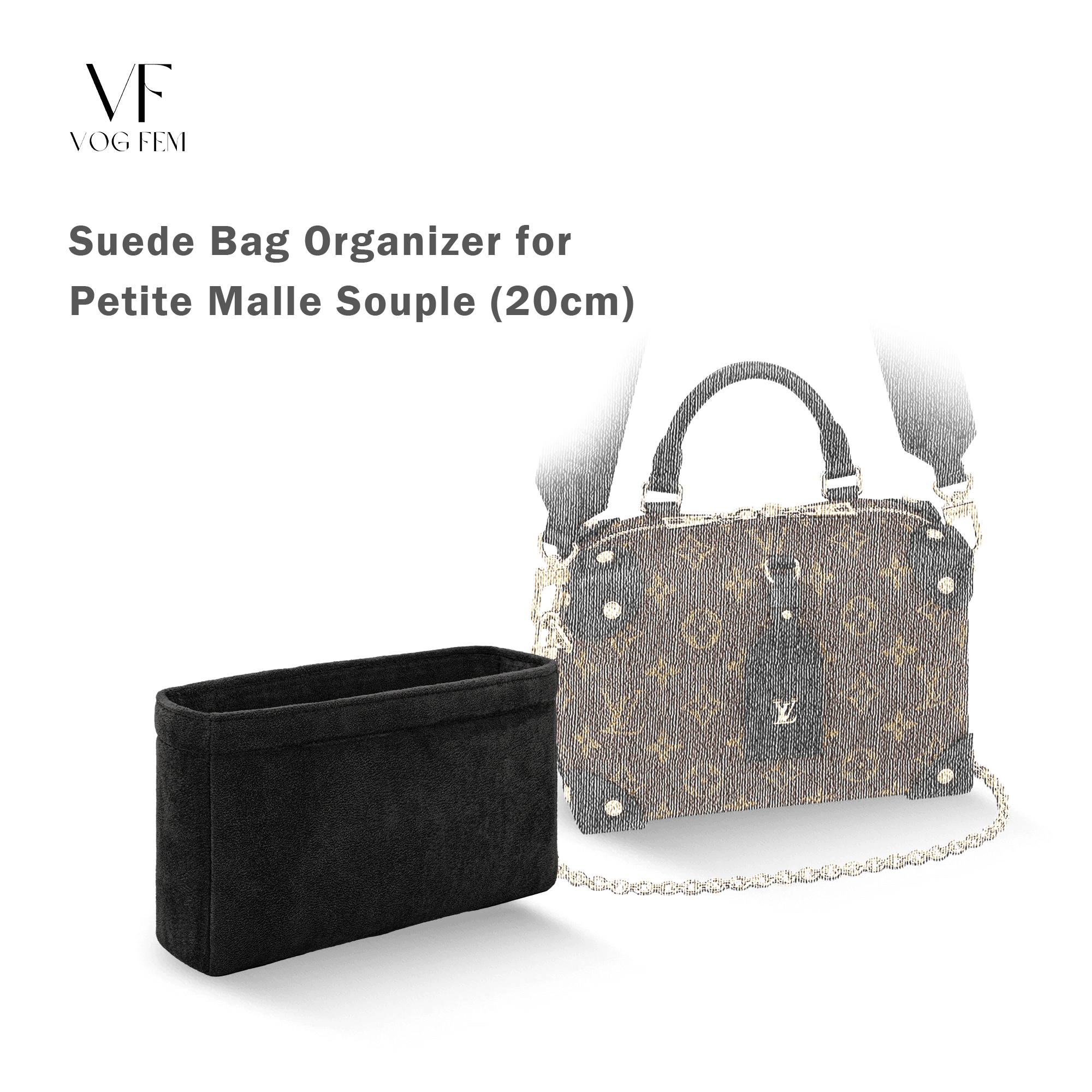 Suede Bag Organizer for LV - Petite Malle Souple - VogFem
