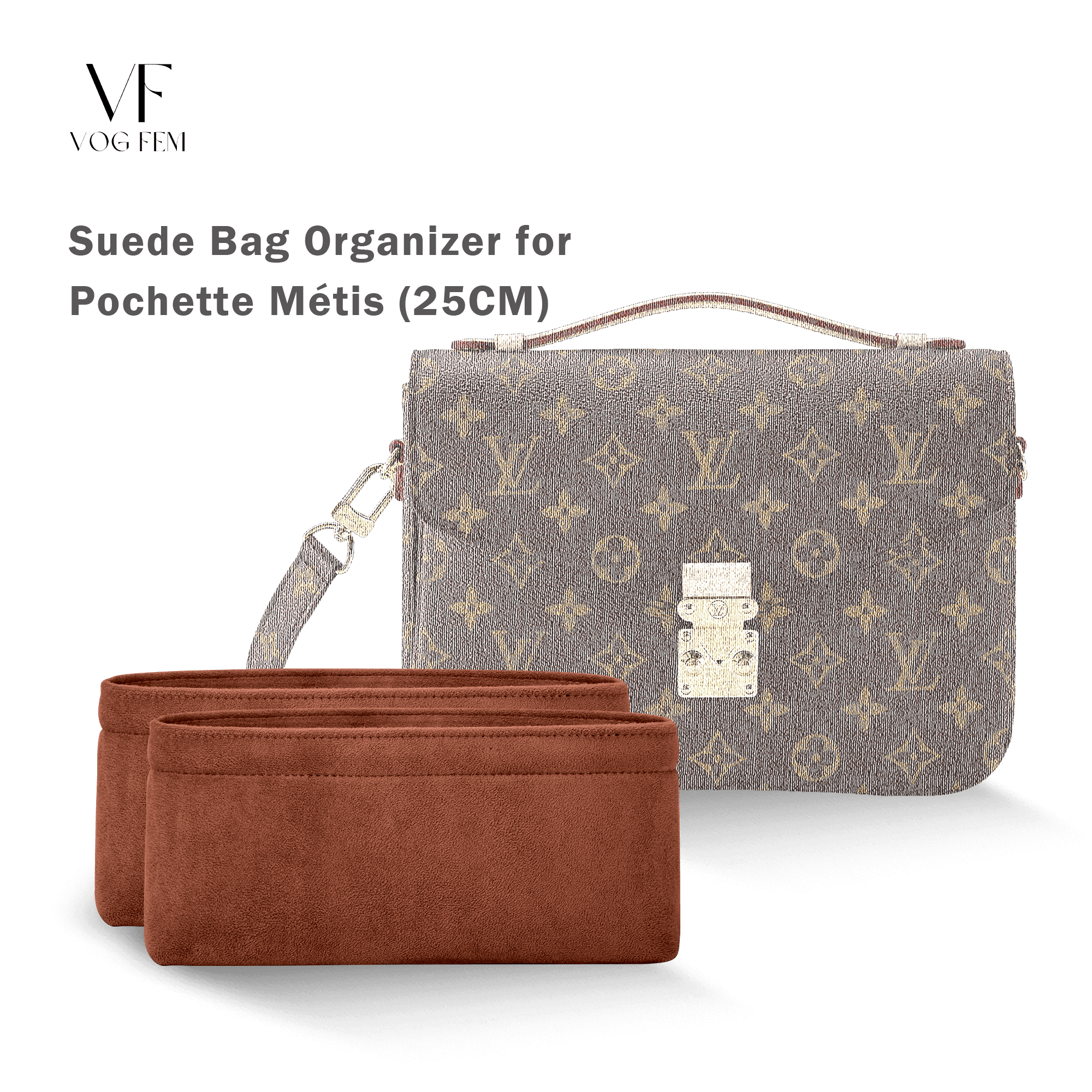 Suede Bag Organizer for LV - Pochette Métis - VogFem