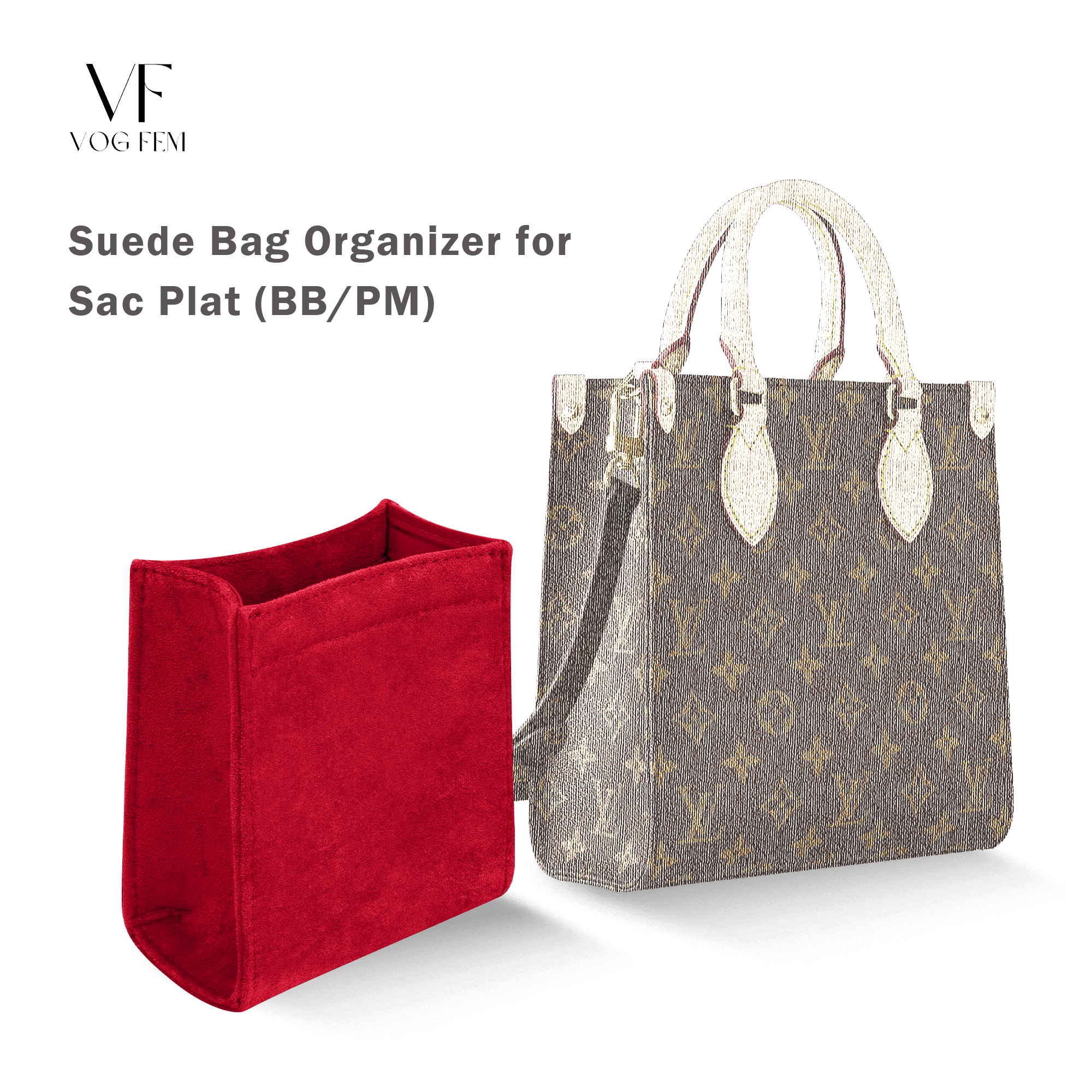 Suede Bag Organizer for LV - Sac Plat - VogFem