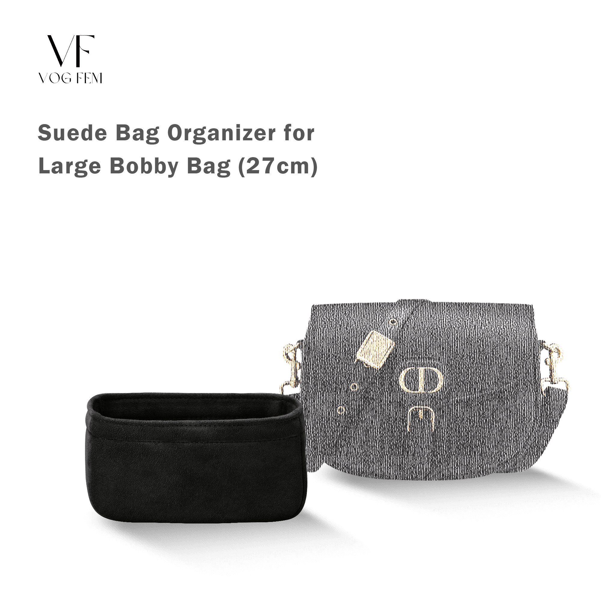 Suede Bag Organizer for Dior - Large Bobby Bag - VogFem